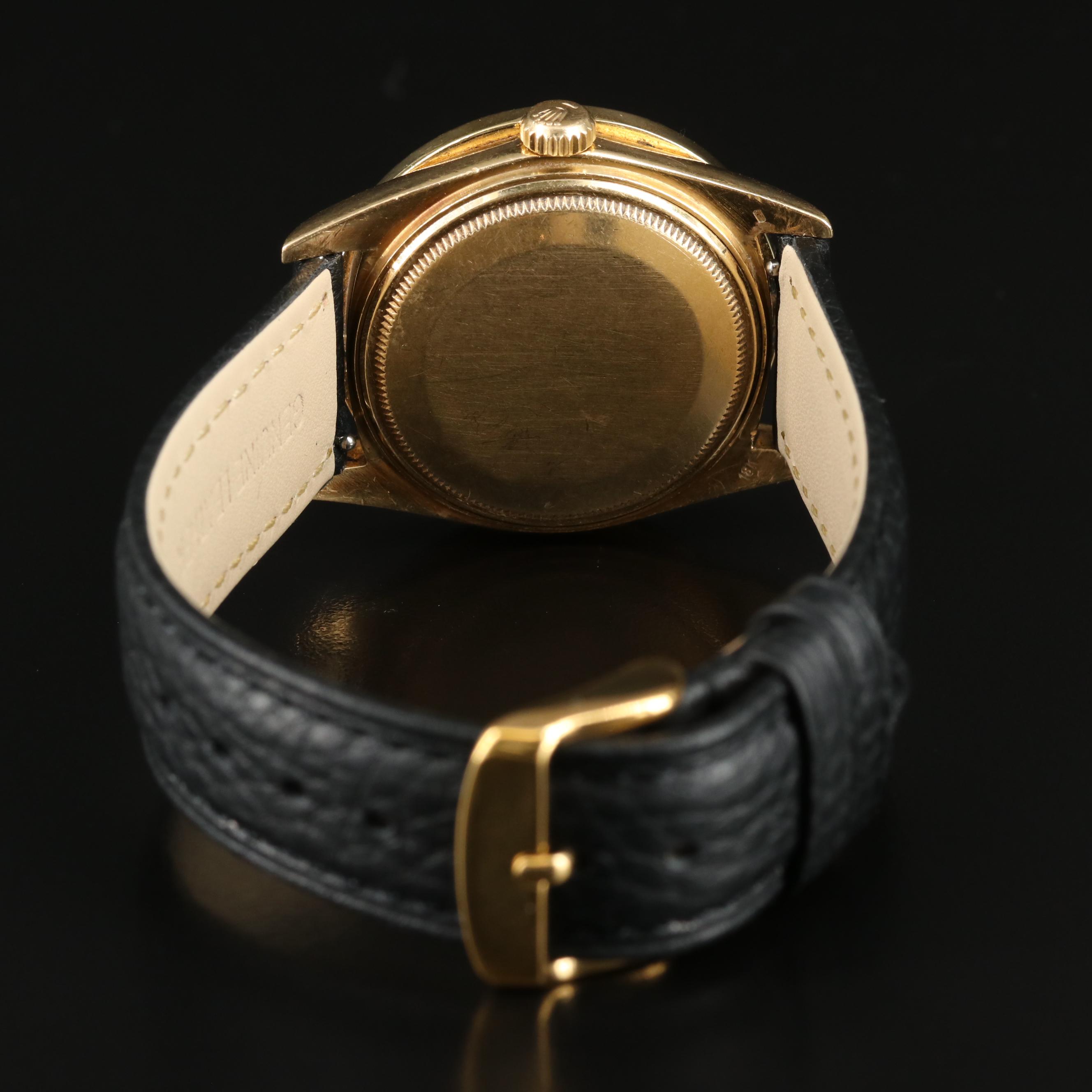 1972 Rolex Day-Date 2.00 CTW Custom Diamond Bezel 18K Gold Watch