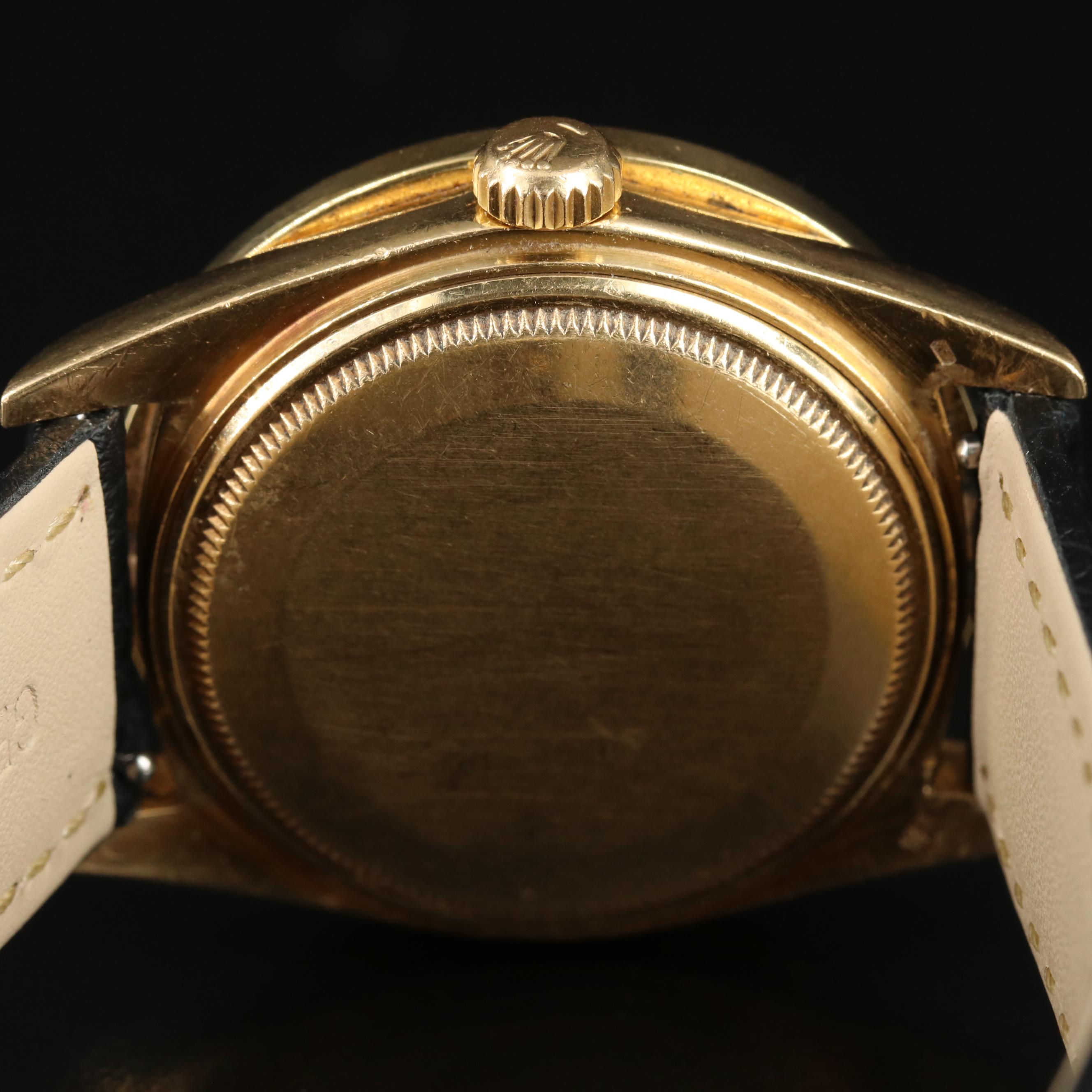 1972 Rolex Day-Date 2.00 CTW Custom Diamond Bezel 18K Gold Watch