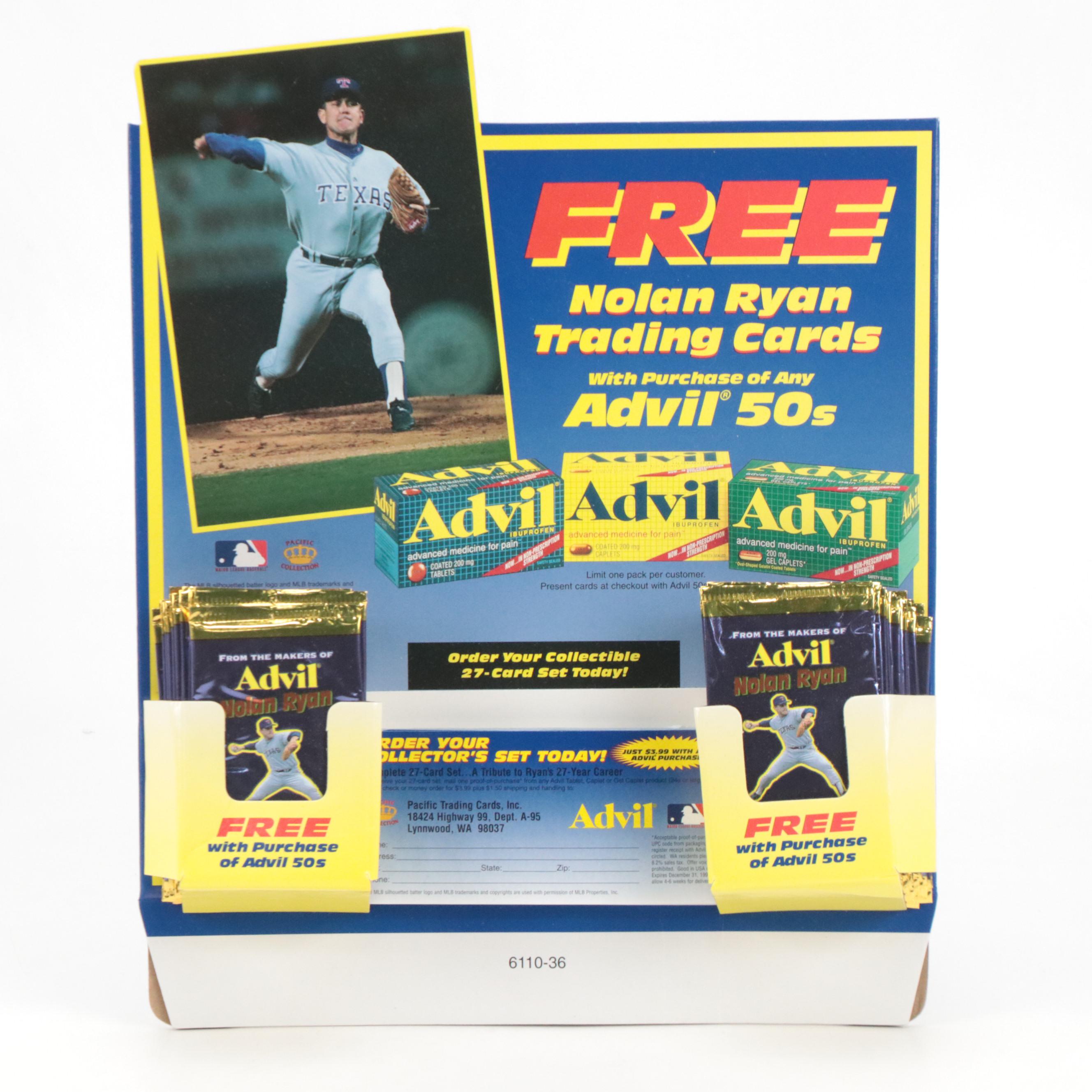 Nolan Ryan Advil Display with Packs, Starting Lineup Figures, and More
