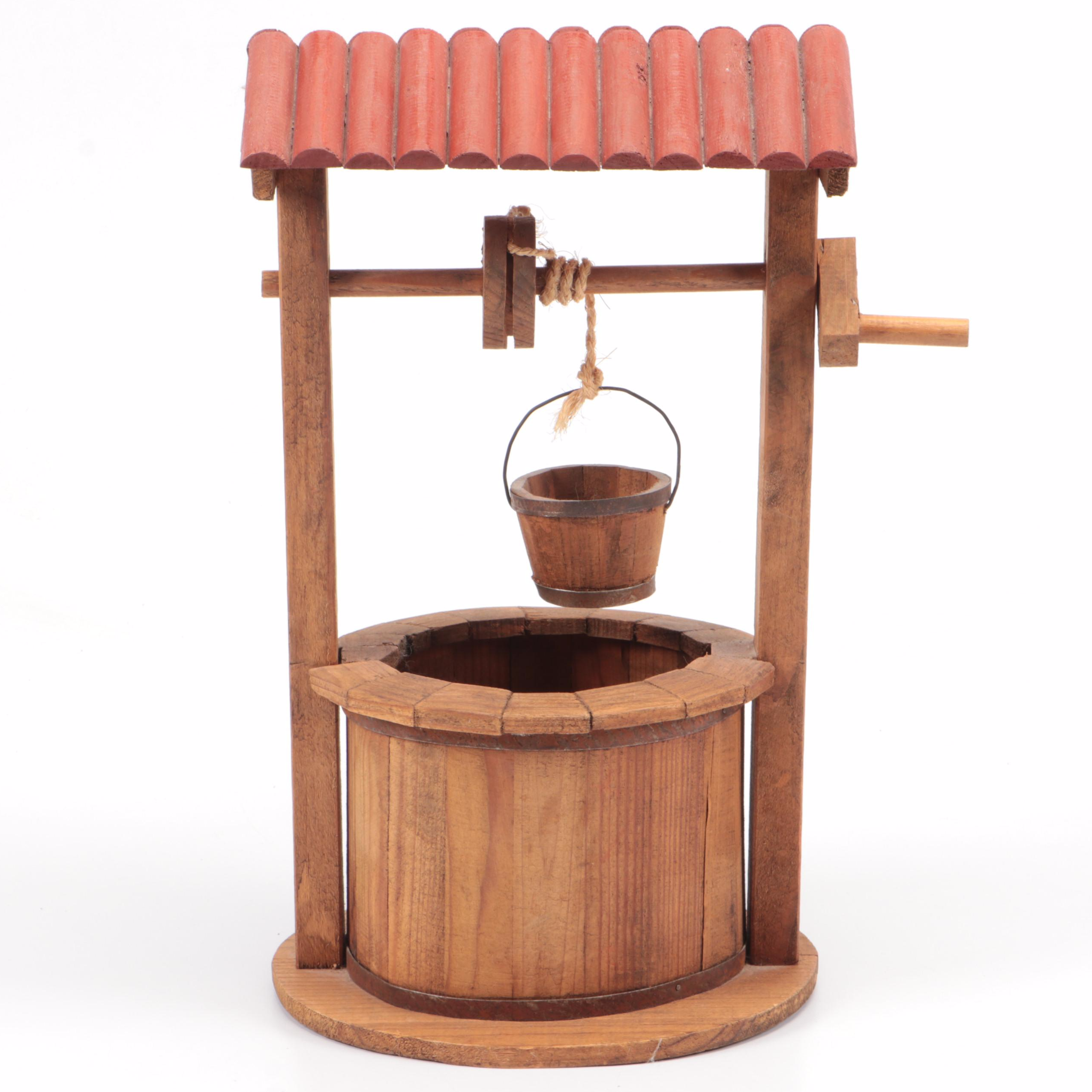 Decorative Wooden Well, Mid to Late 20th Century