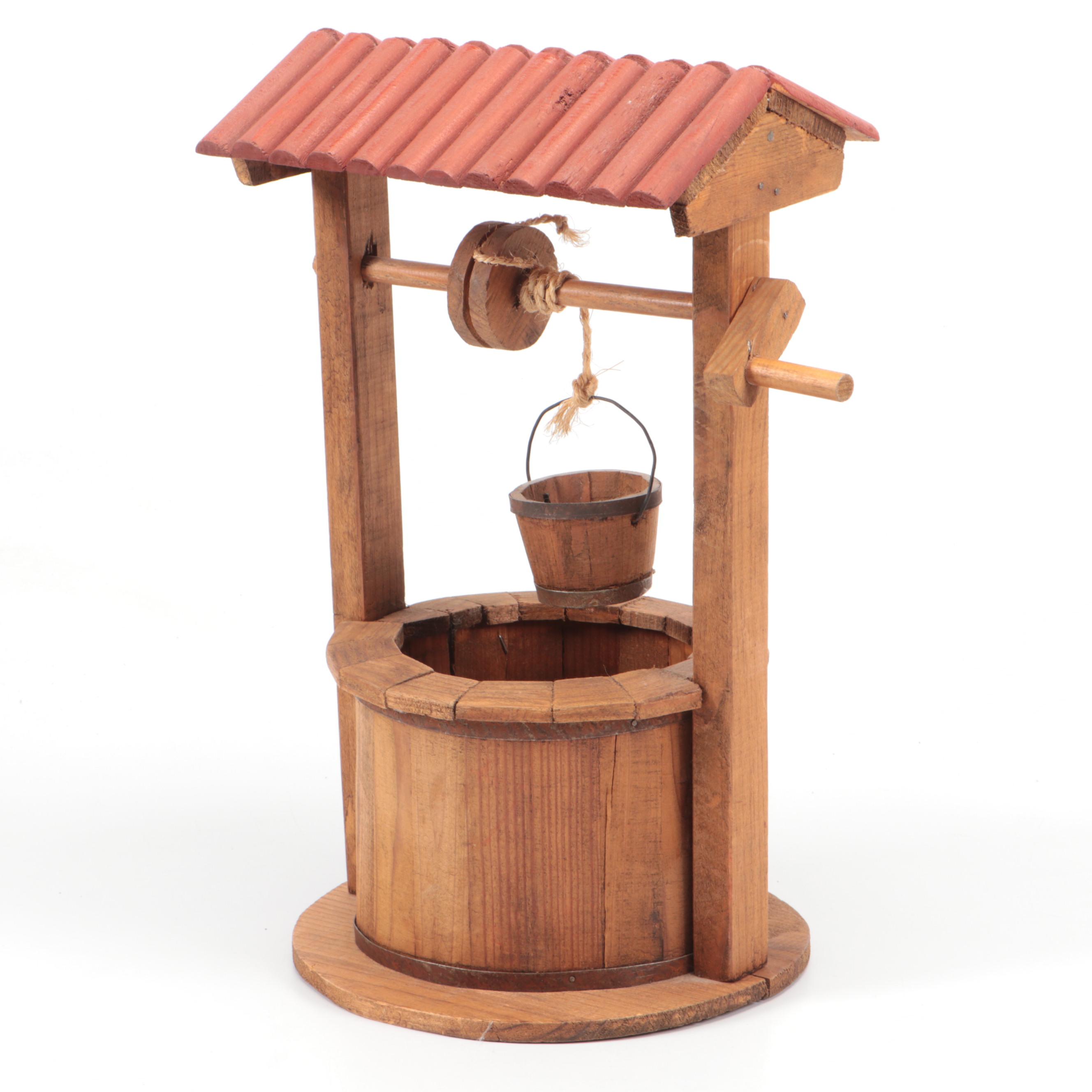 Decorative Wooden Well, Mid to Late 20th Century