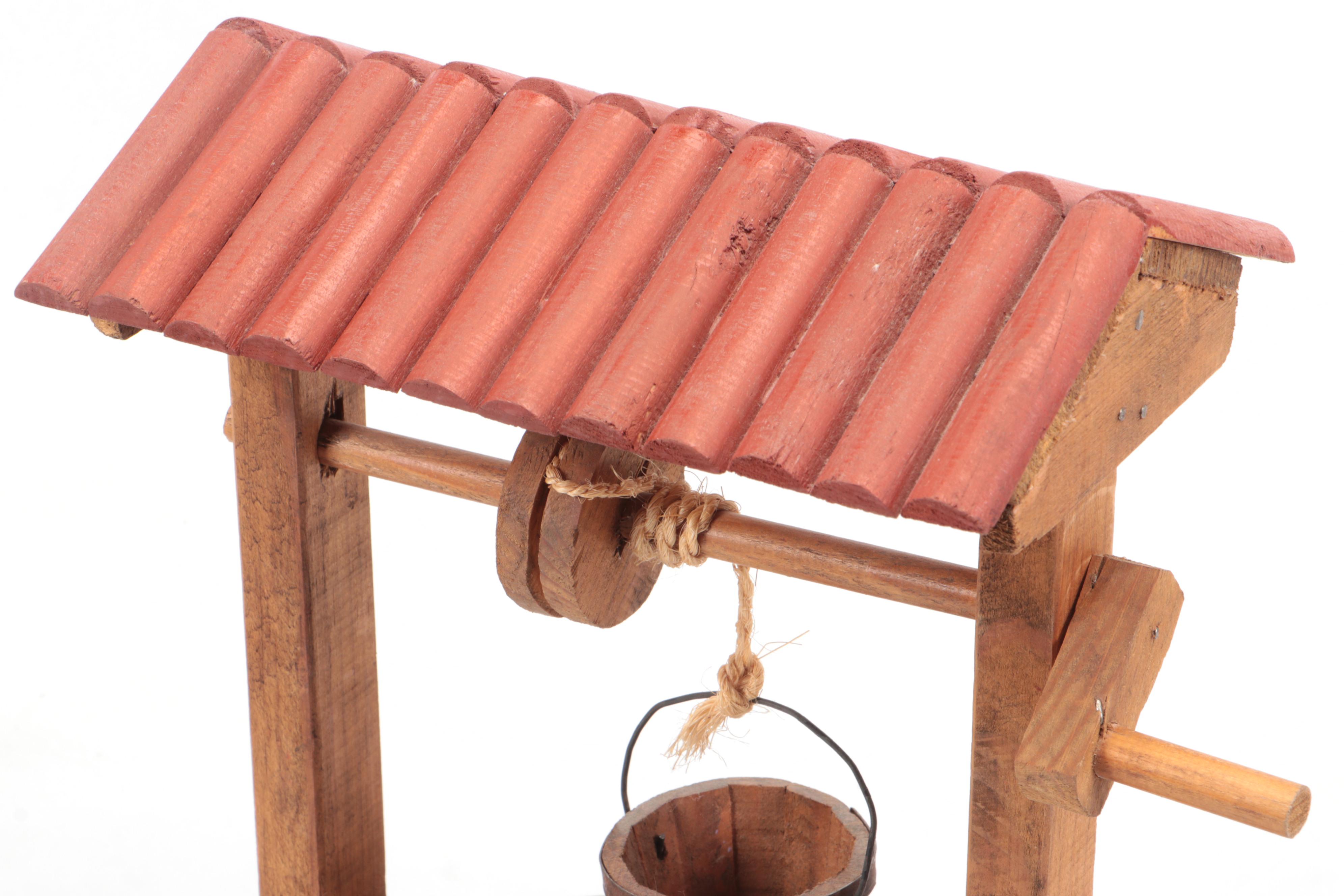 Decorative Wooden Well, Mid to Late 20th Century