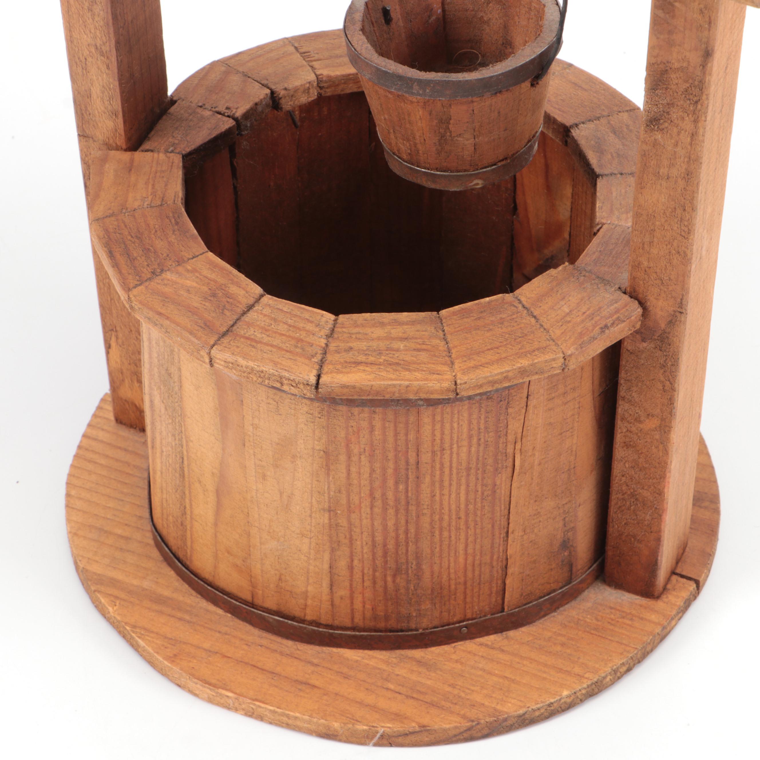 Decorative Wooden Well, Mid to Late 20th Century