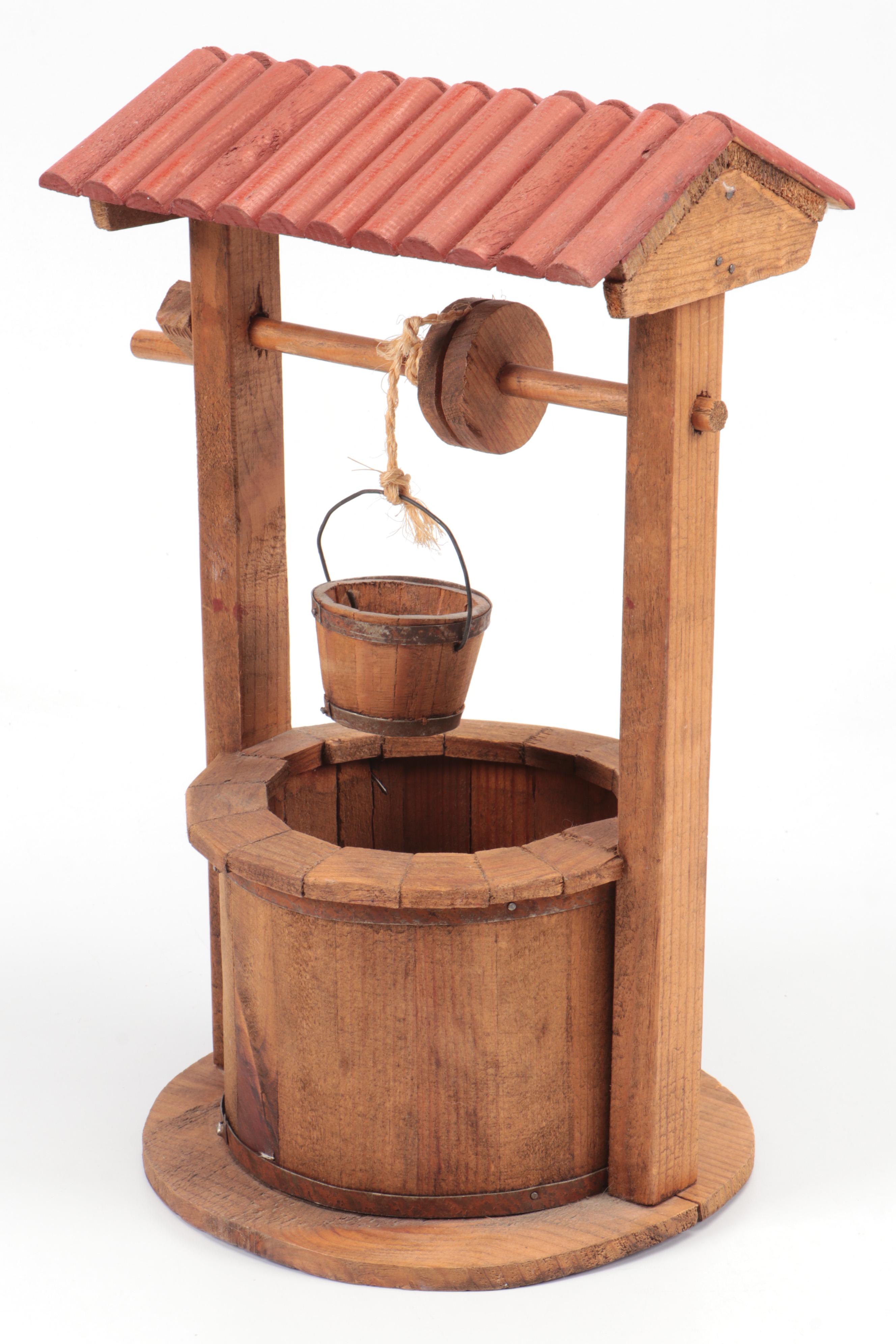 Decorative Wooden Well, Mid to Late 20th Century