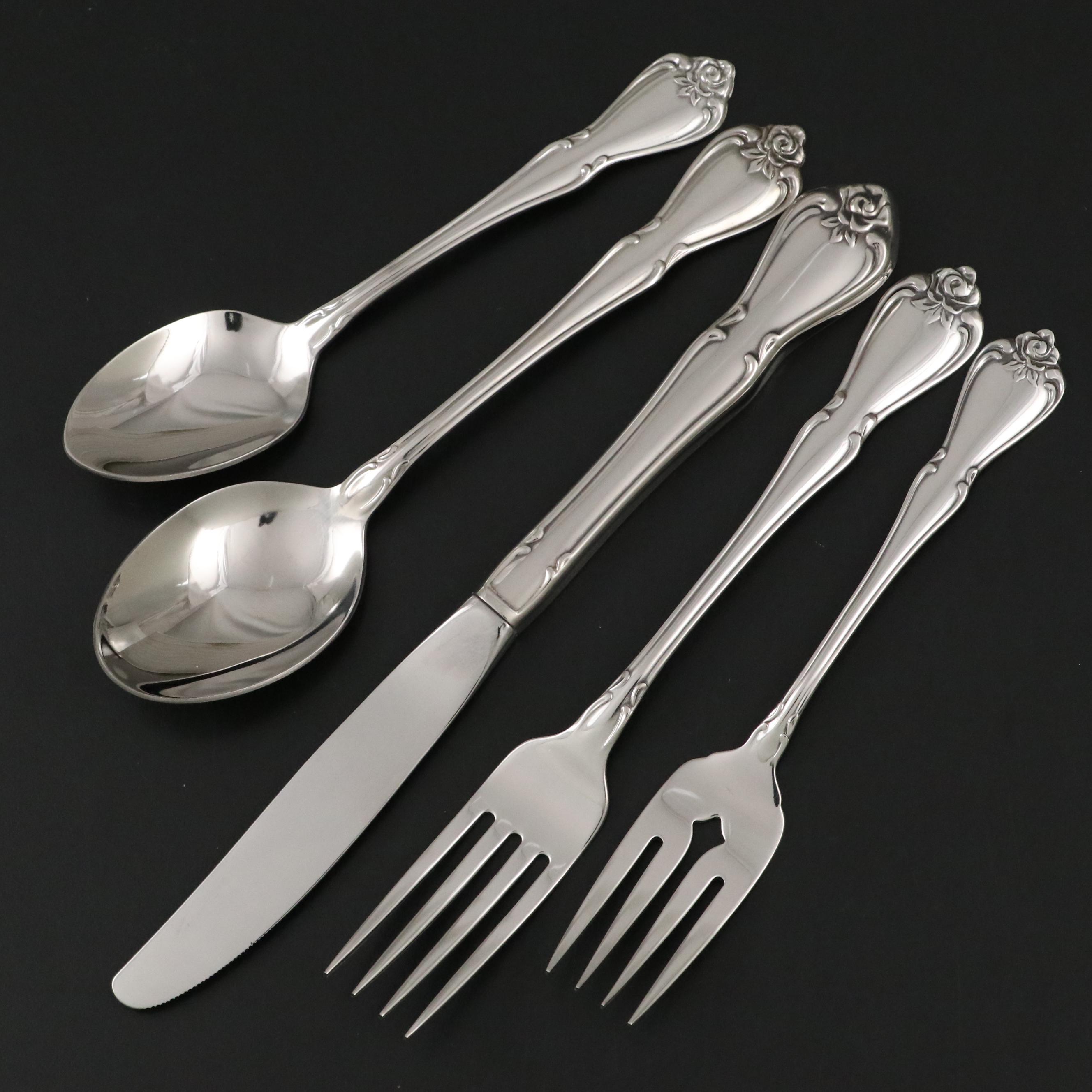 Oneida Stainless Steel "Arbor Rose" Flatware