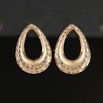 10K Teardrop Earrings with Diamond-Cut Finish