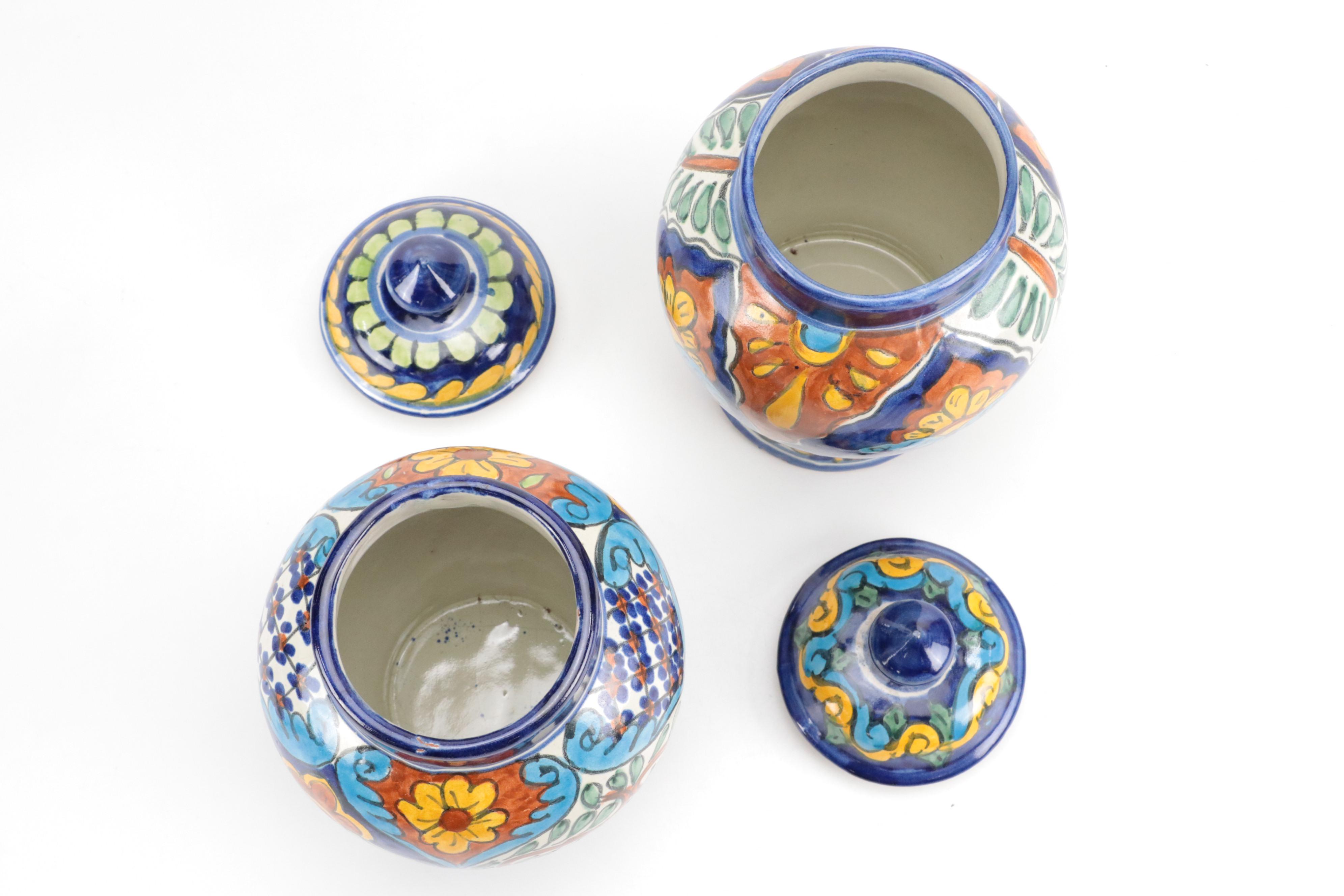 Talavera Faïence Ginger Jars and Ash Trays
