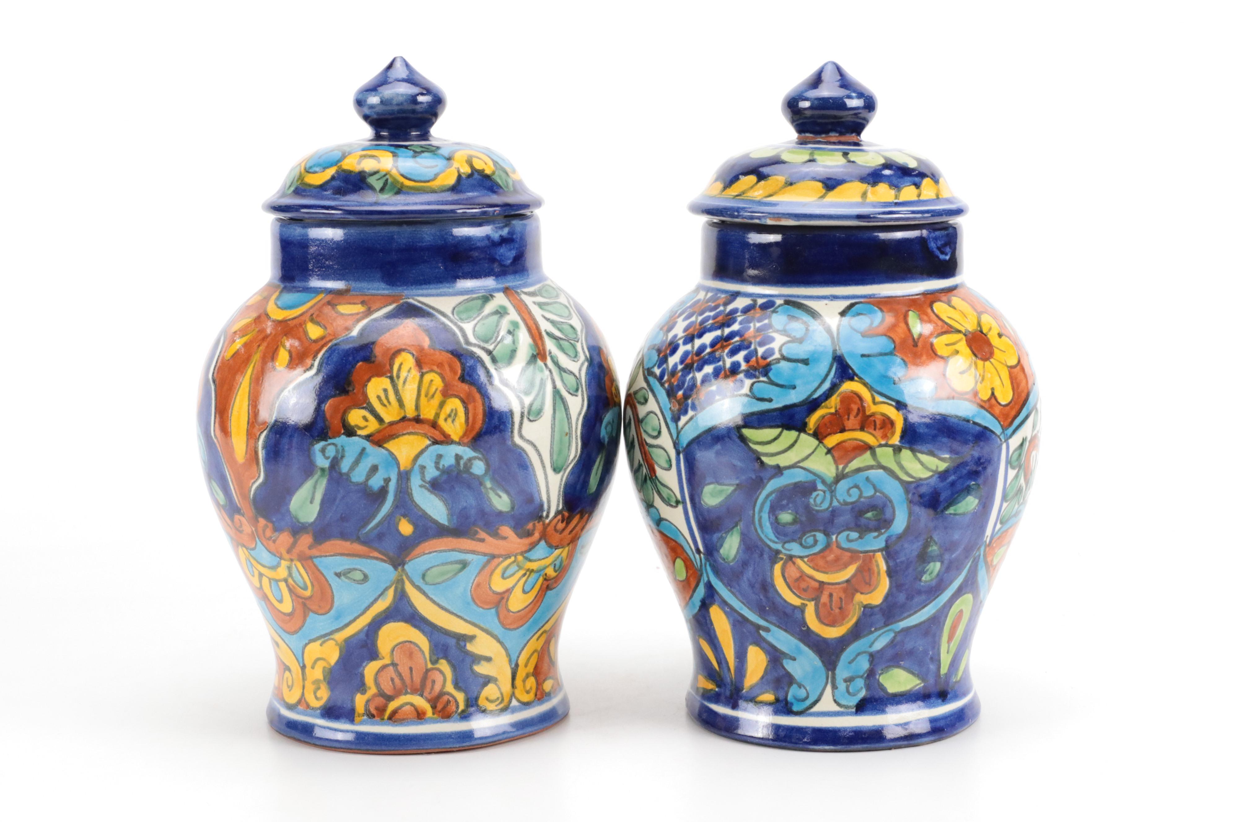 Talavera Faïence Ginger Jars and Ash Trays