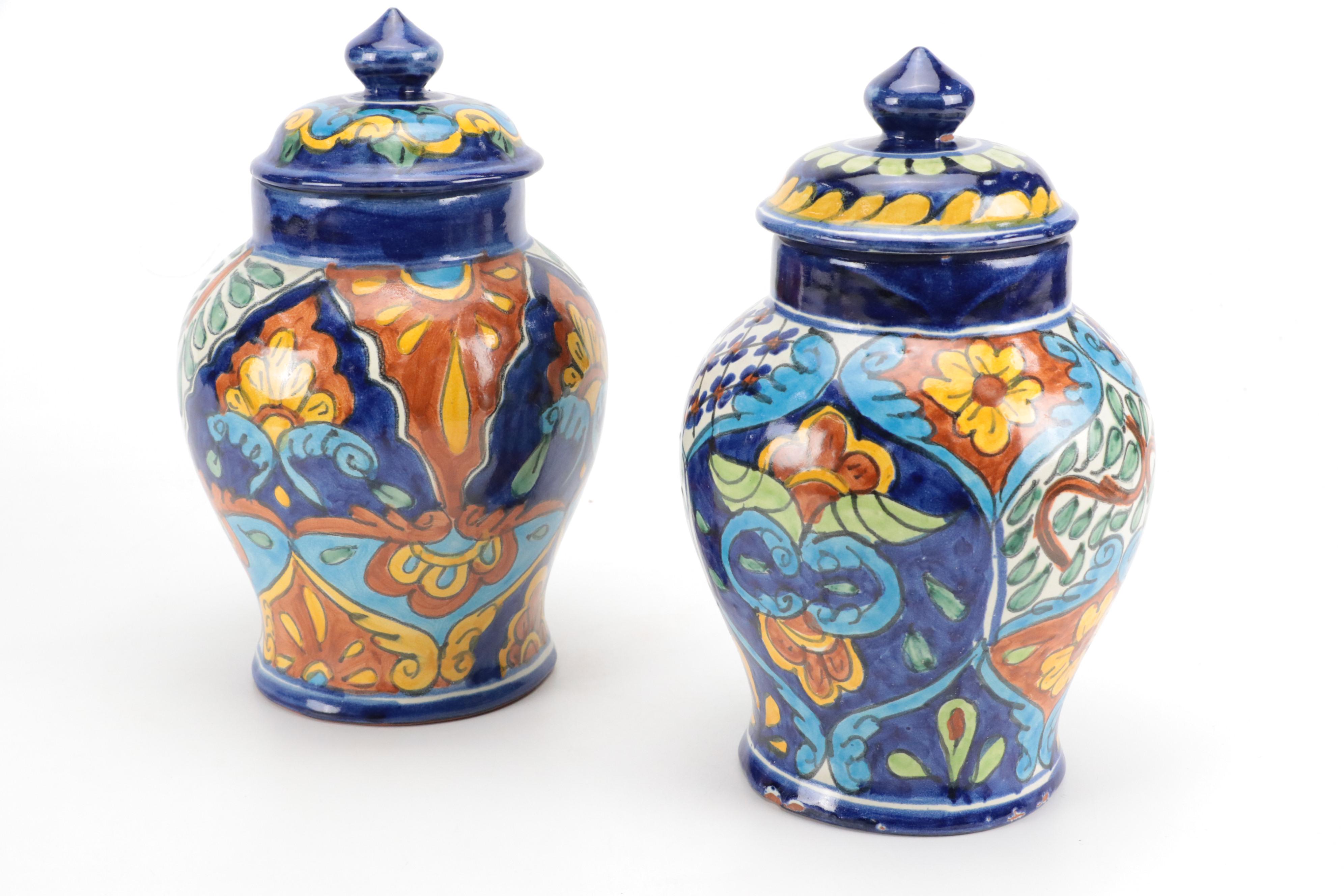 Talavera Faïence Ginger Jars and Ash Trays