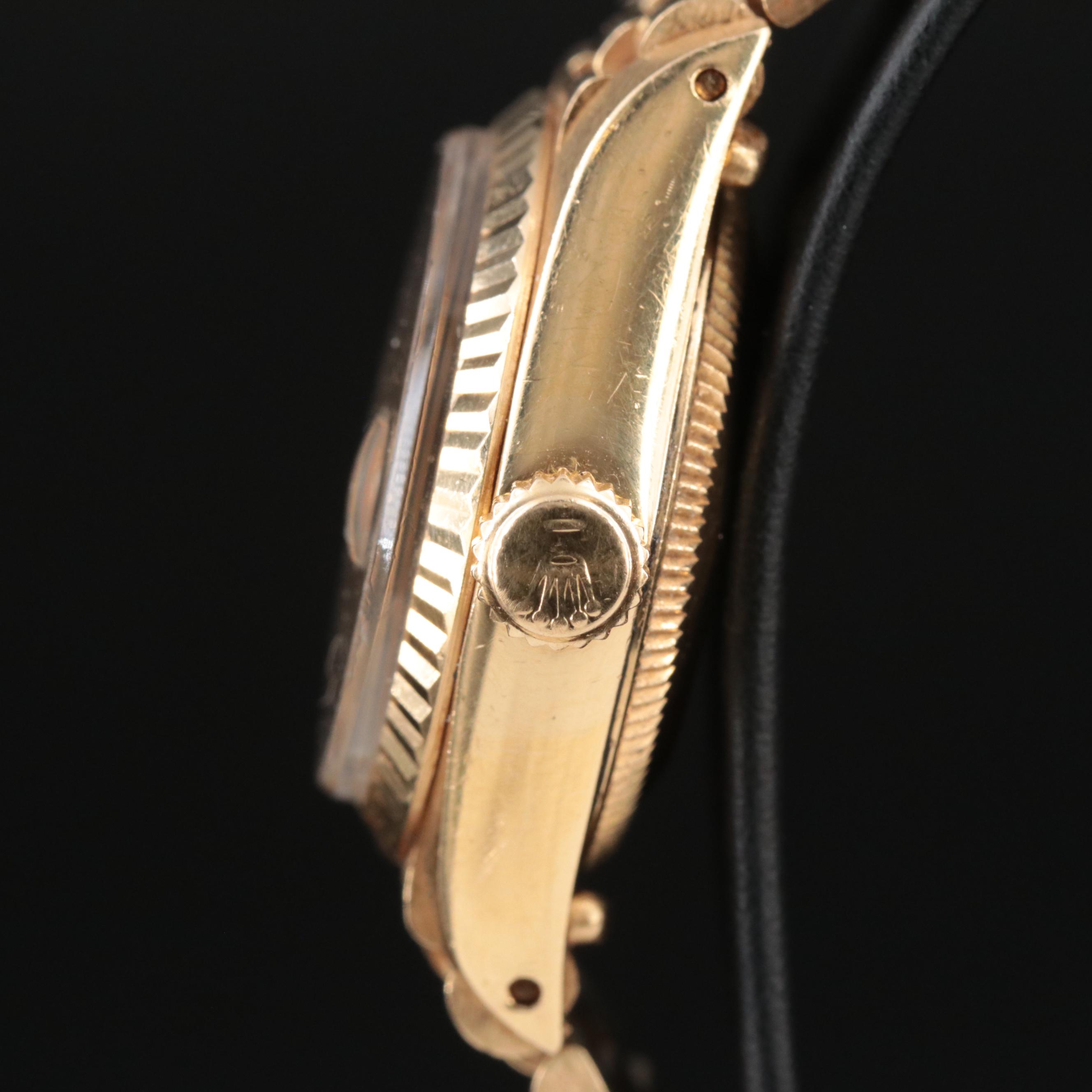 1982 Rolex Custom Diamond Dial Datejust President Band Watch