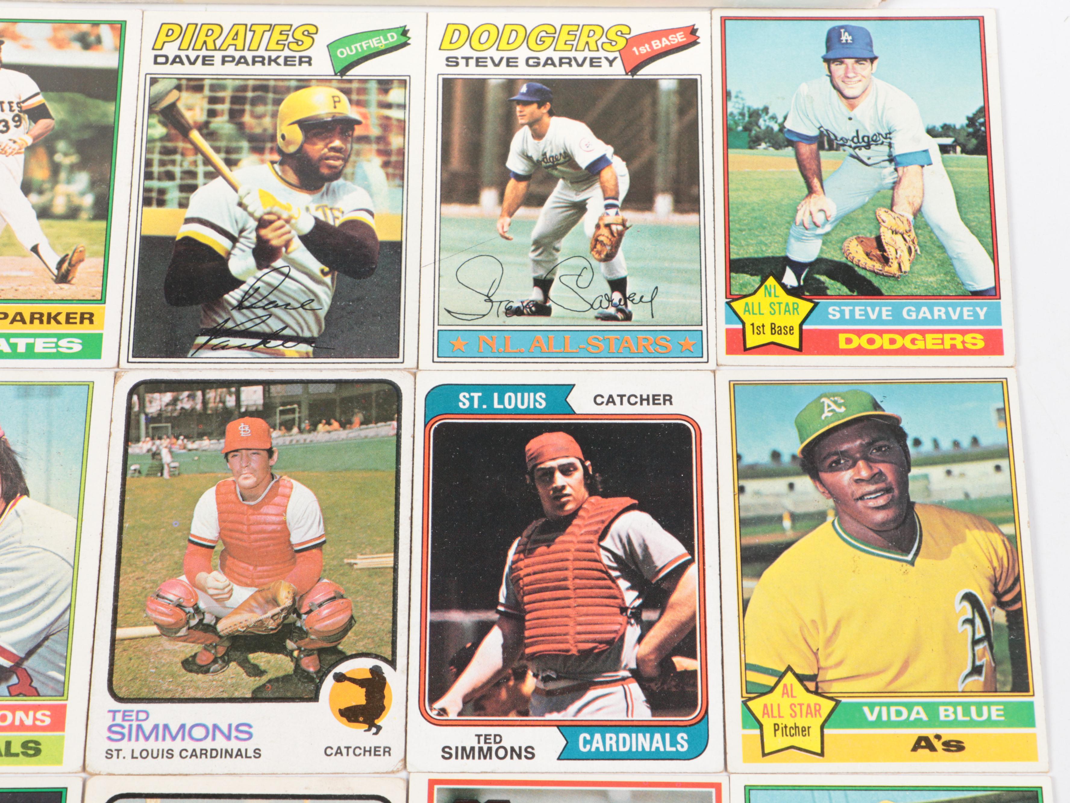 Topps Baseball Cards Featuring Dave Parker, Al Oliver, and More, 1970s