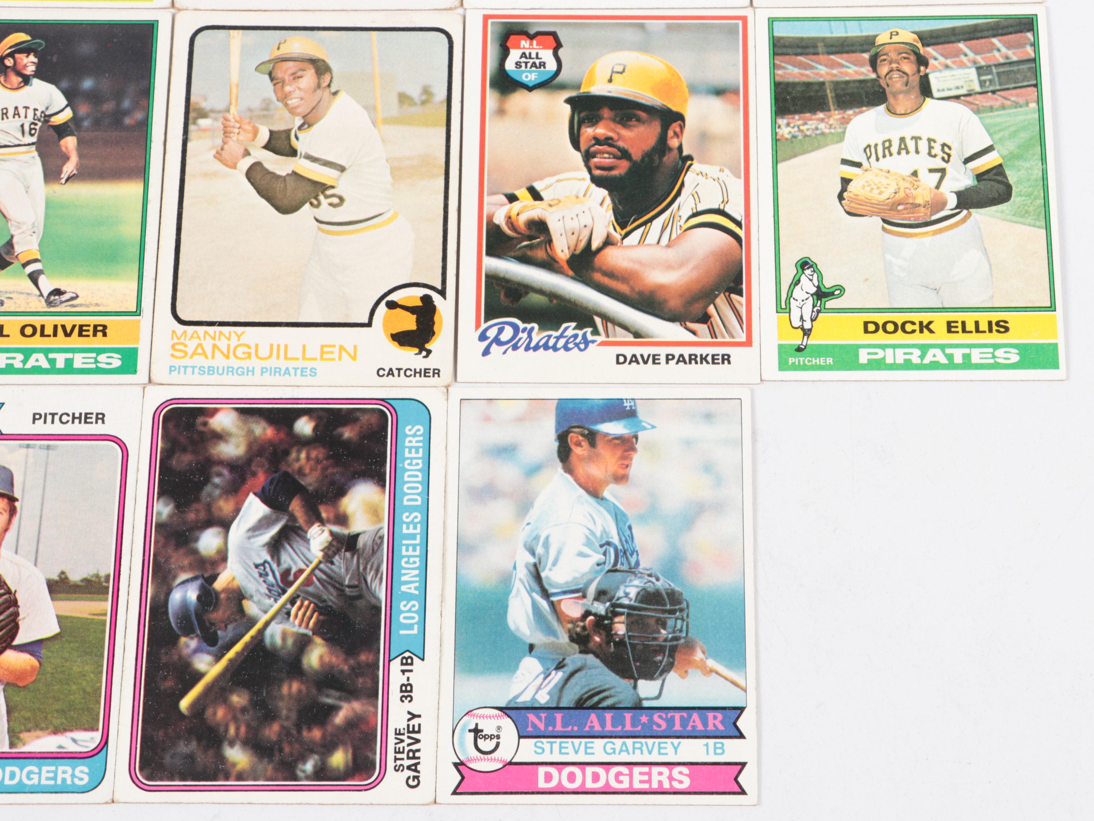 Topps Baseball Cards Featuring Dave Parker, Al Oliver, and More, 1970s
