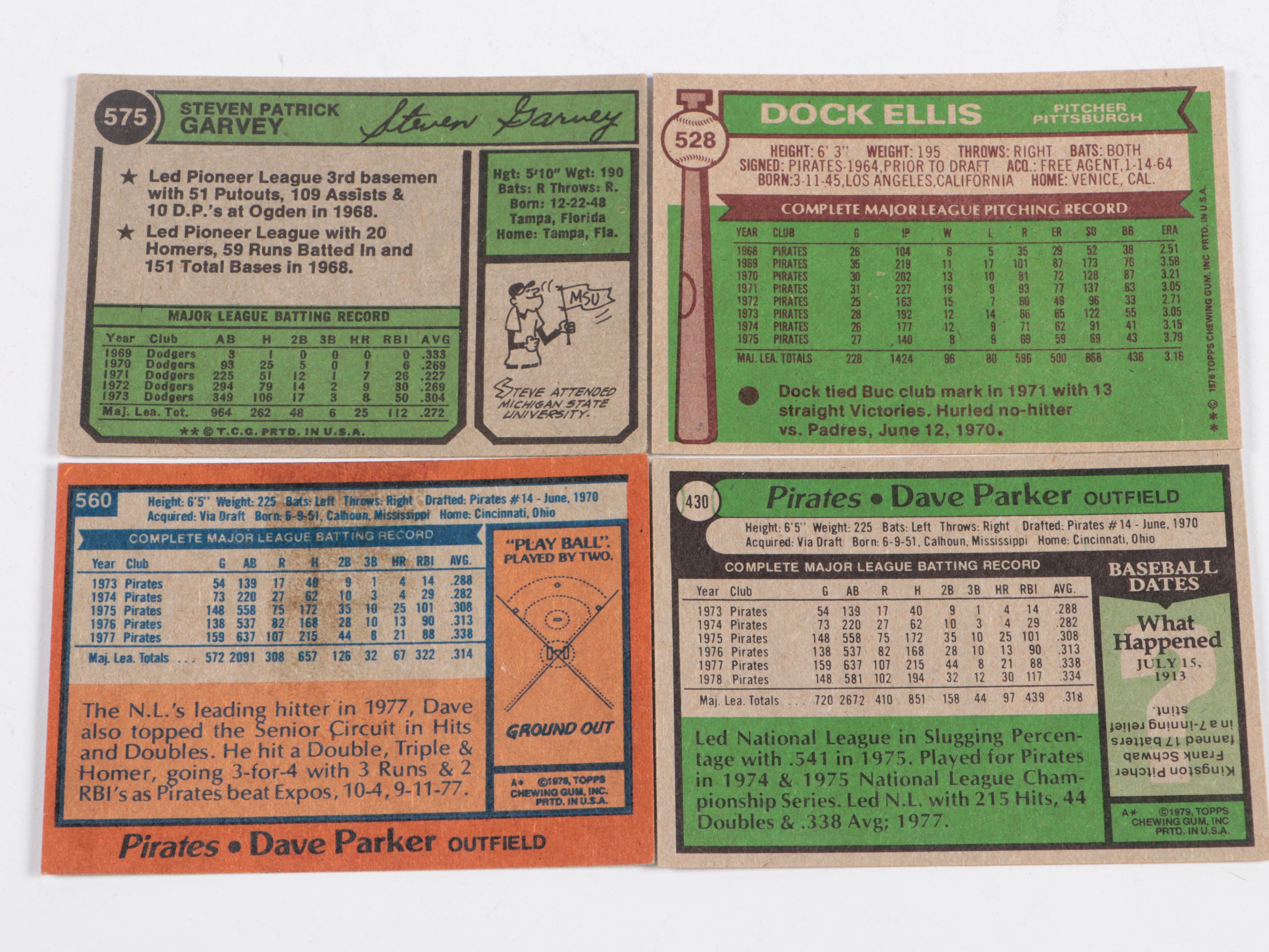 Topps Baseball Cards Featuring Dave Parker, Al Oliver, and More, 1970s