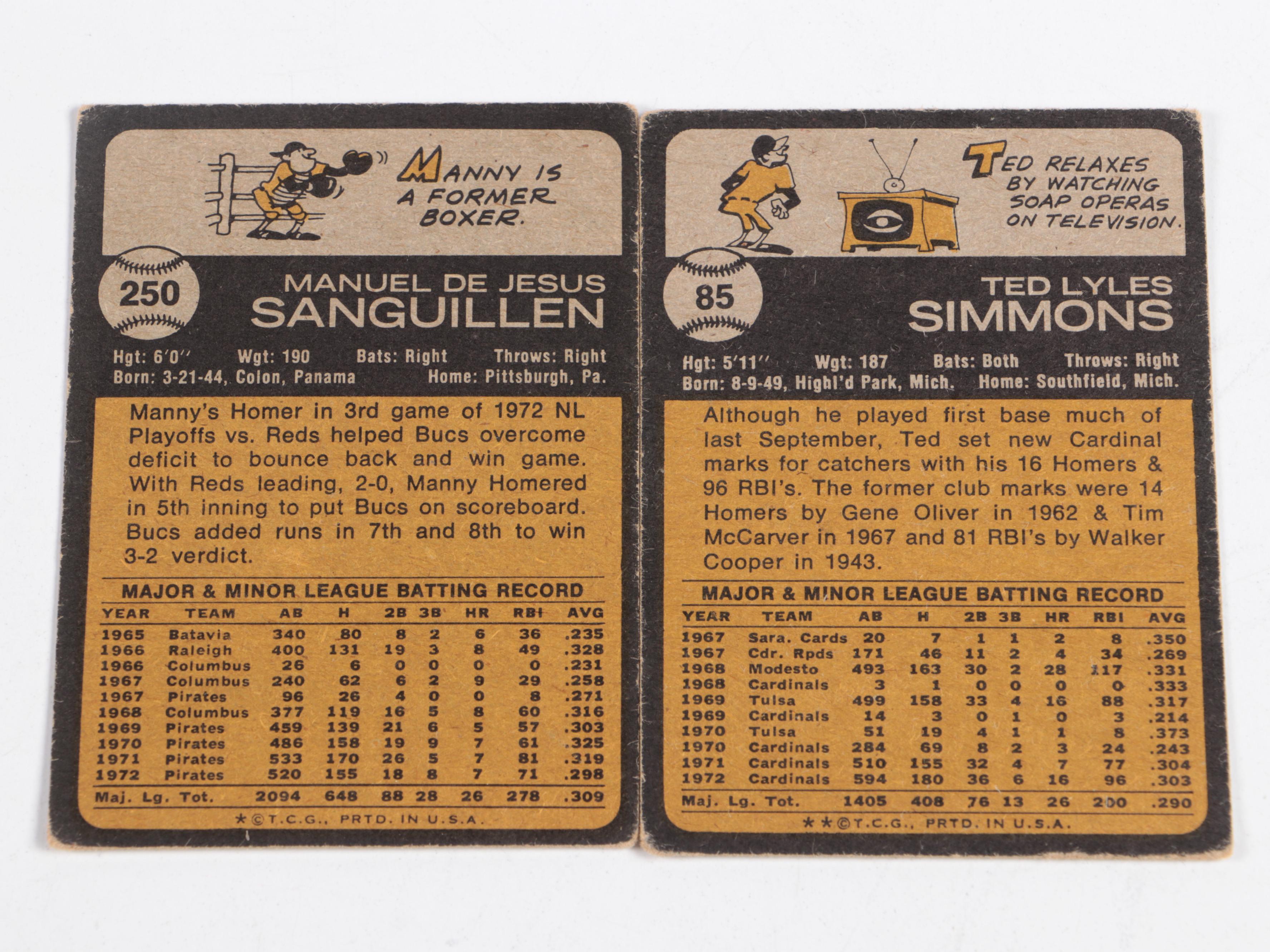 Topps Baseball Cards Featuring Dave Parker, Al Oliver, and More, 1970s