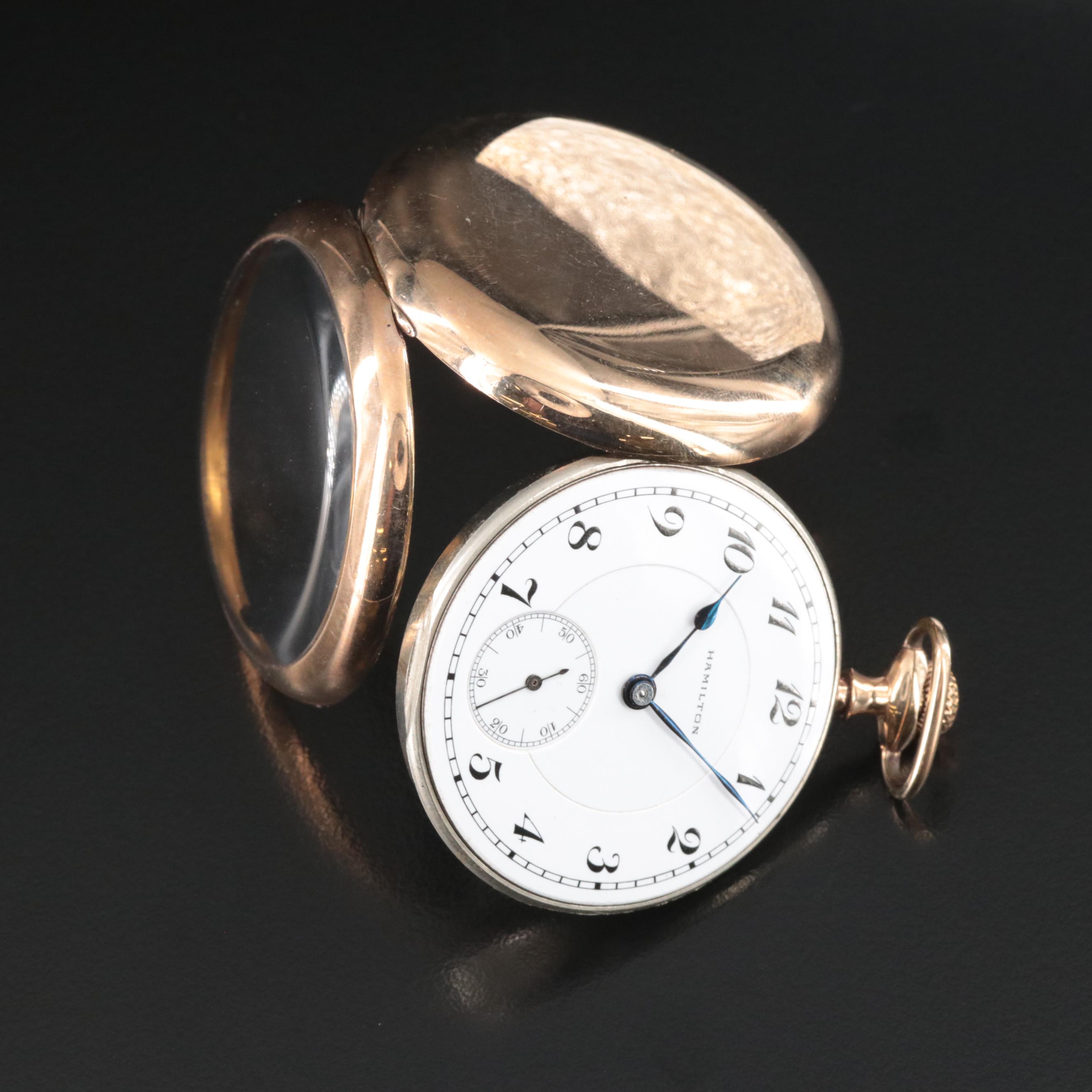 1919 Hamilton Swing Out Front Gold-Filled Pocket Watch