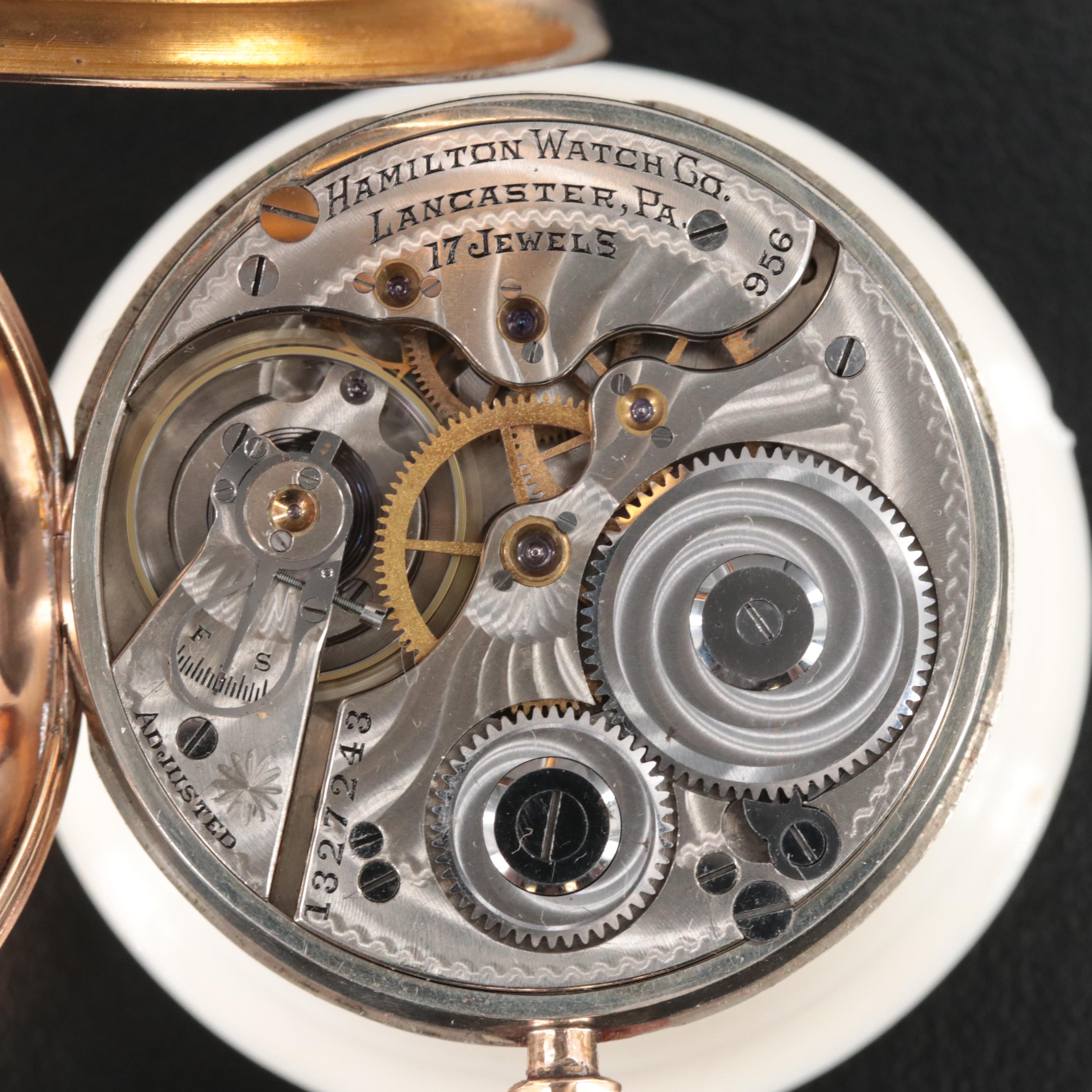 1919 Hamilton Swing Out Front Gold-Filled Pocket Watch