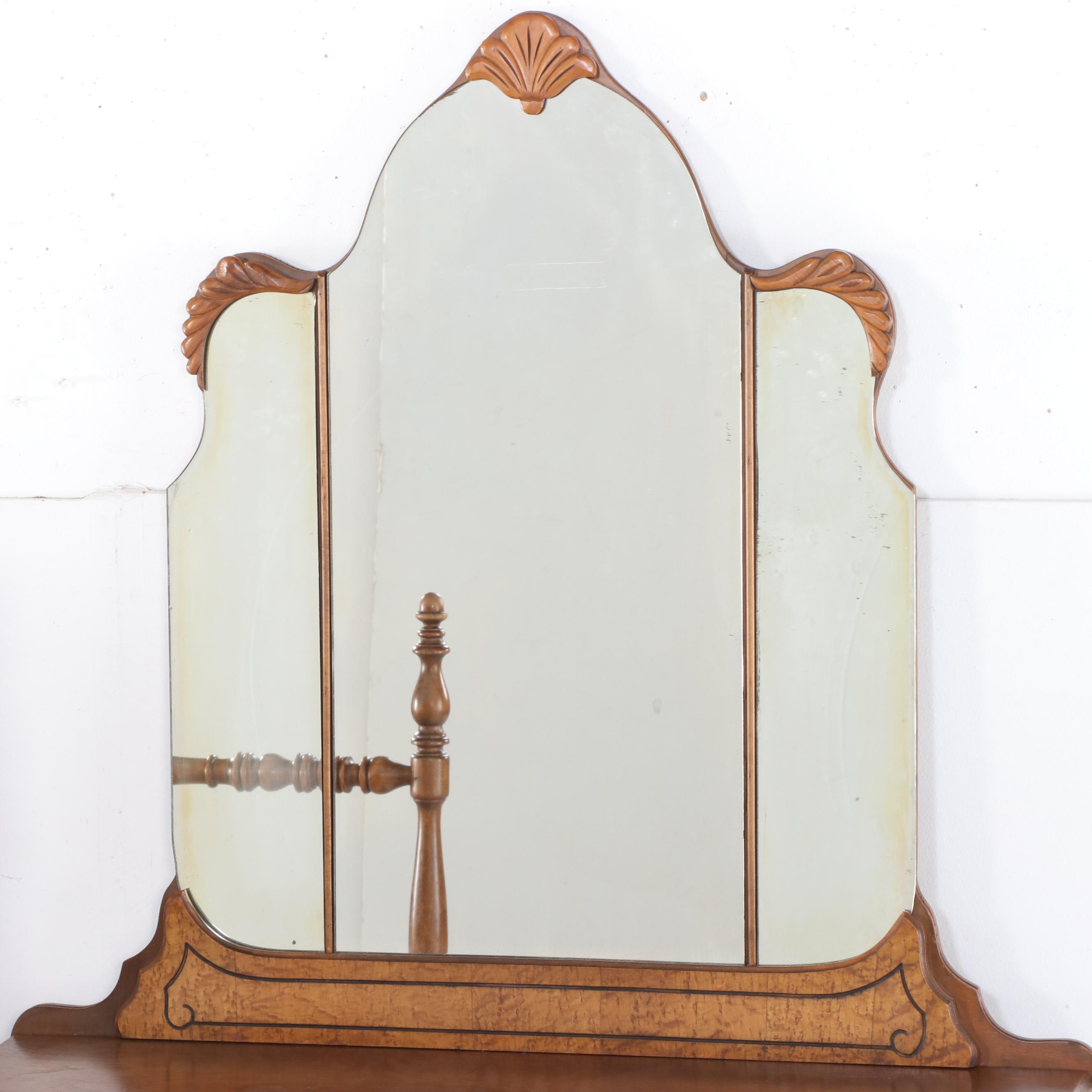 Webb Furniture Co. Renaissance Revival Walnut Vanity and Full Size Bed, c. 1930