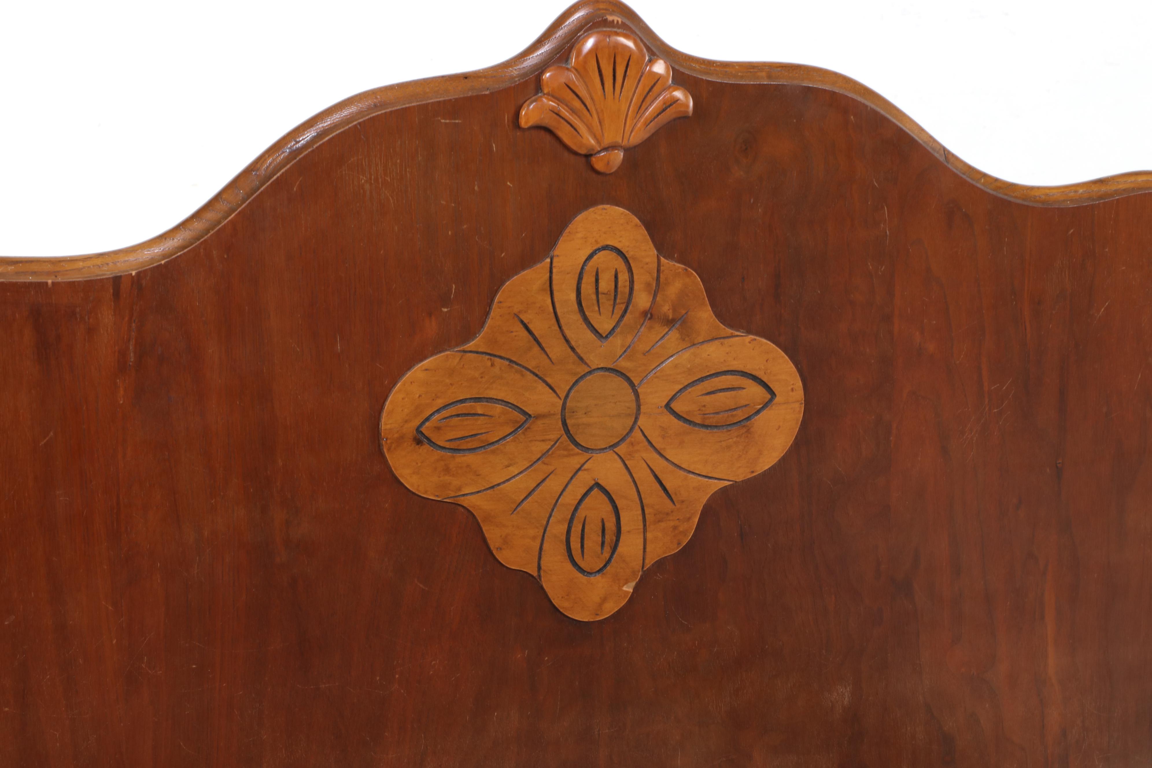Webb Furniture Co. Renaissance Revival Walnut Vanity and Full Size Bed, c. 1930