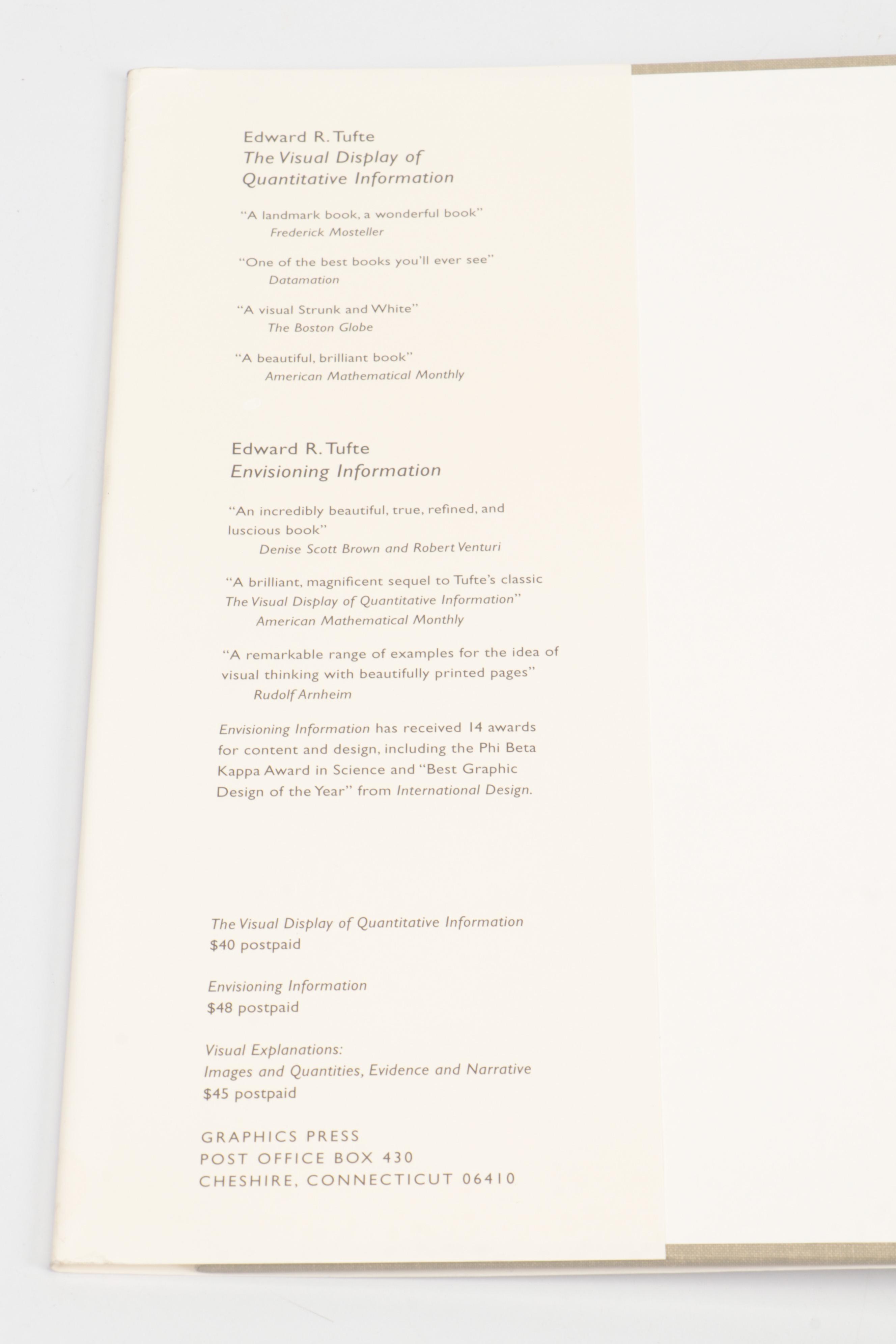Signed "Visual Explanations," "Envisioning Information" and More by Edward Tufte