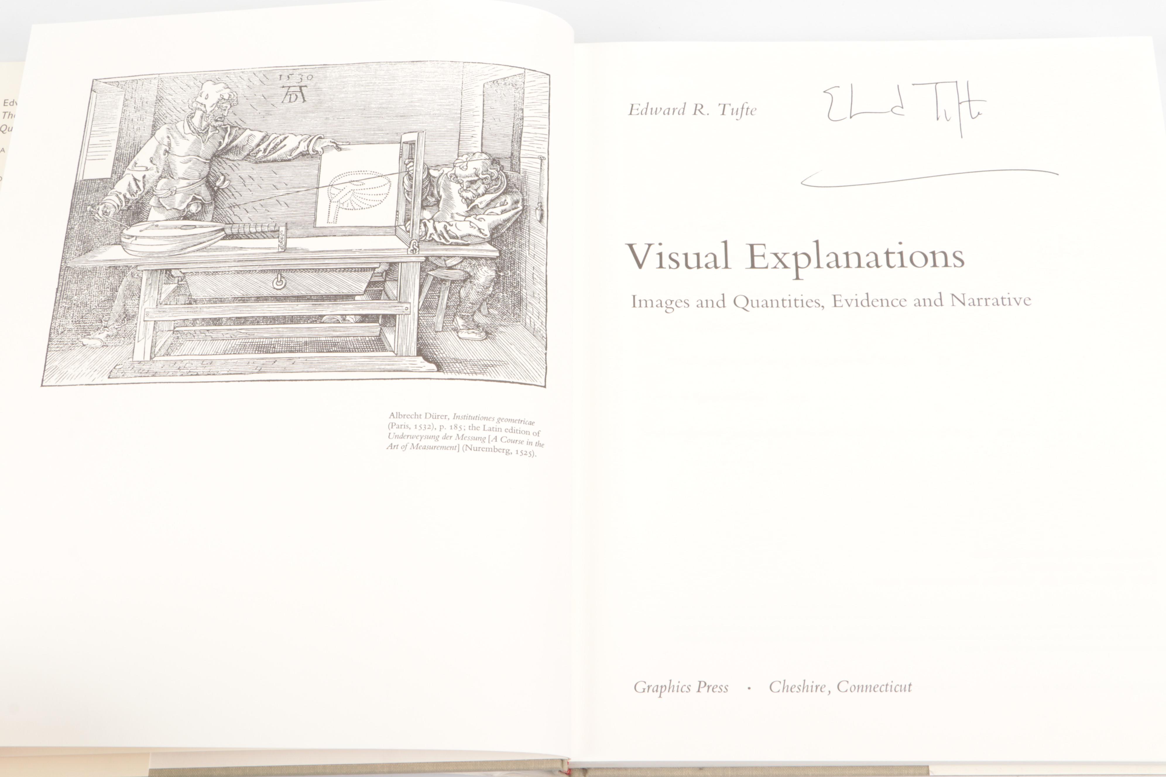 Signed "Visual Explanations," "Envisioning Information" and More by Edward Tufte