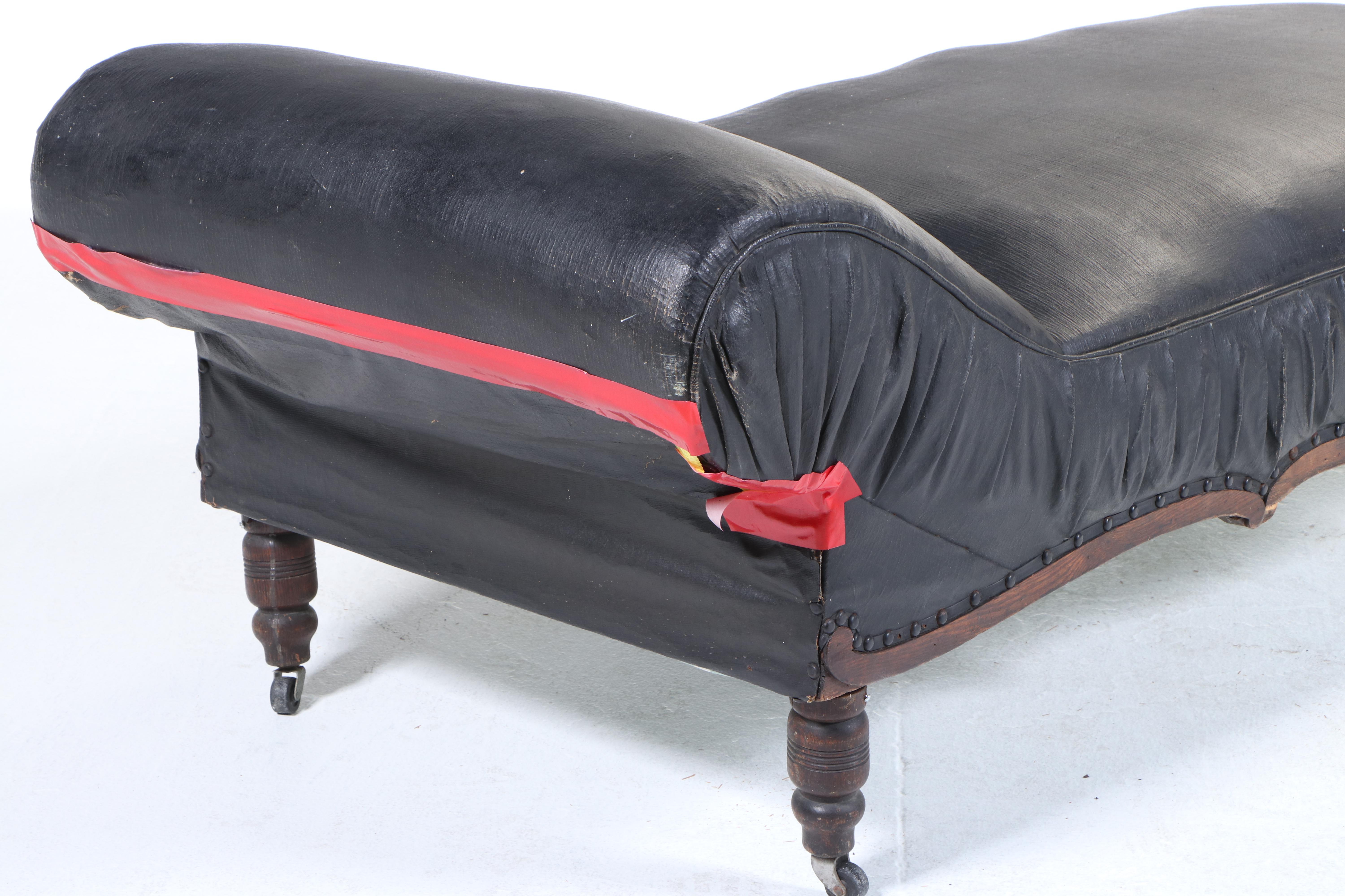 Victorian Oak Chaise Longue, Late 19th Century