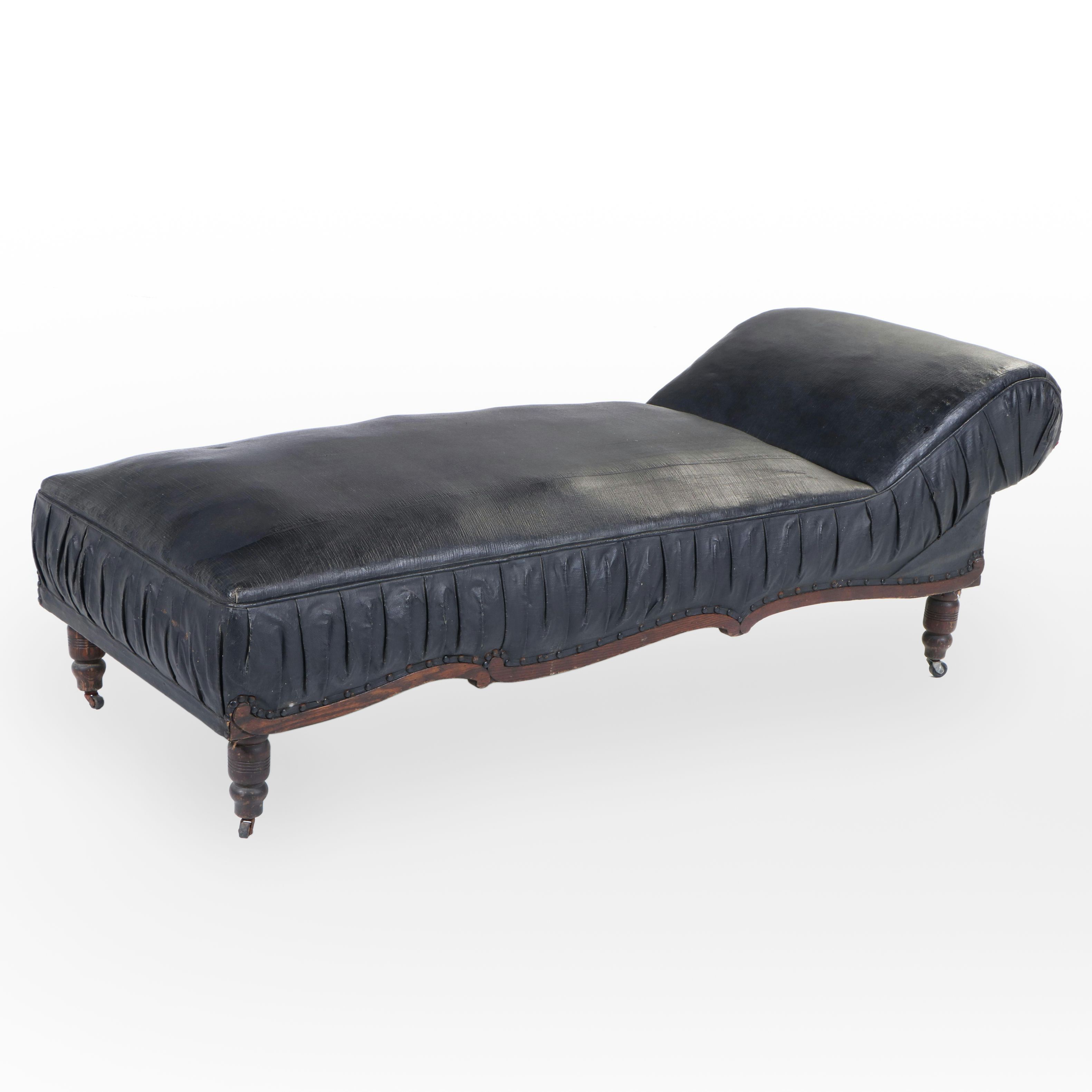 Victorian Oak Chaise Longue, Late 19th Century