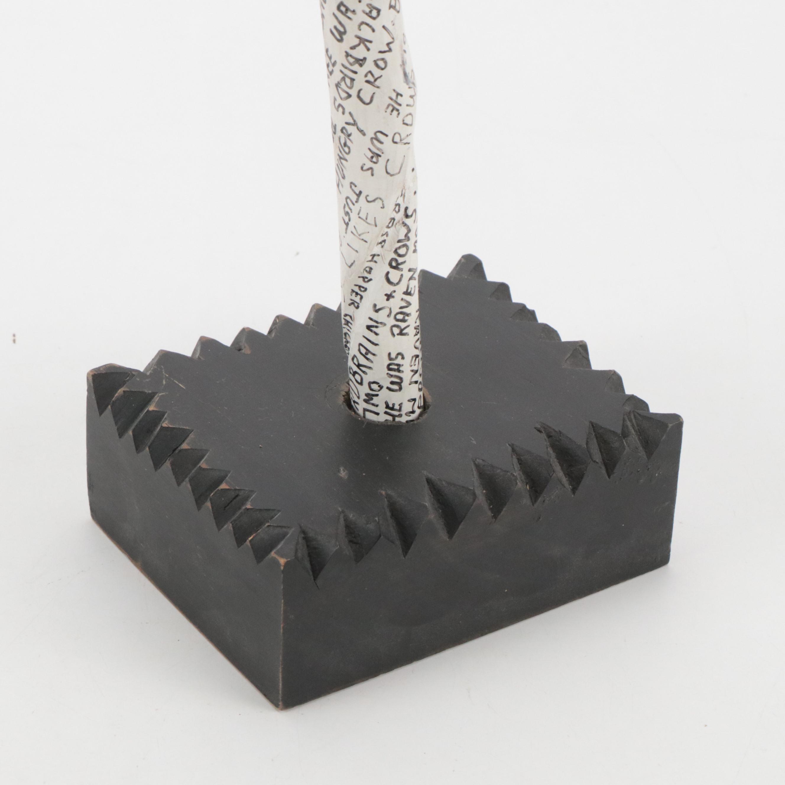 Shane Campbell Carved Wood Sculpture from "Crow Tree" Series
