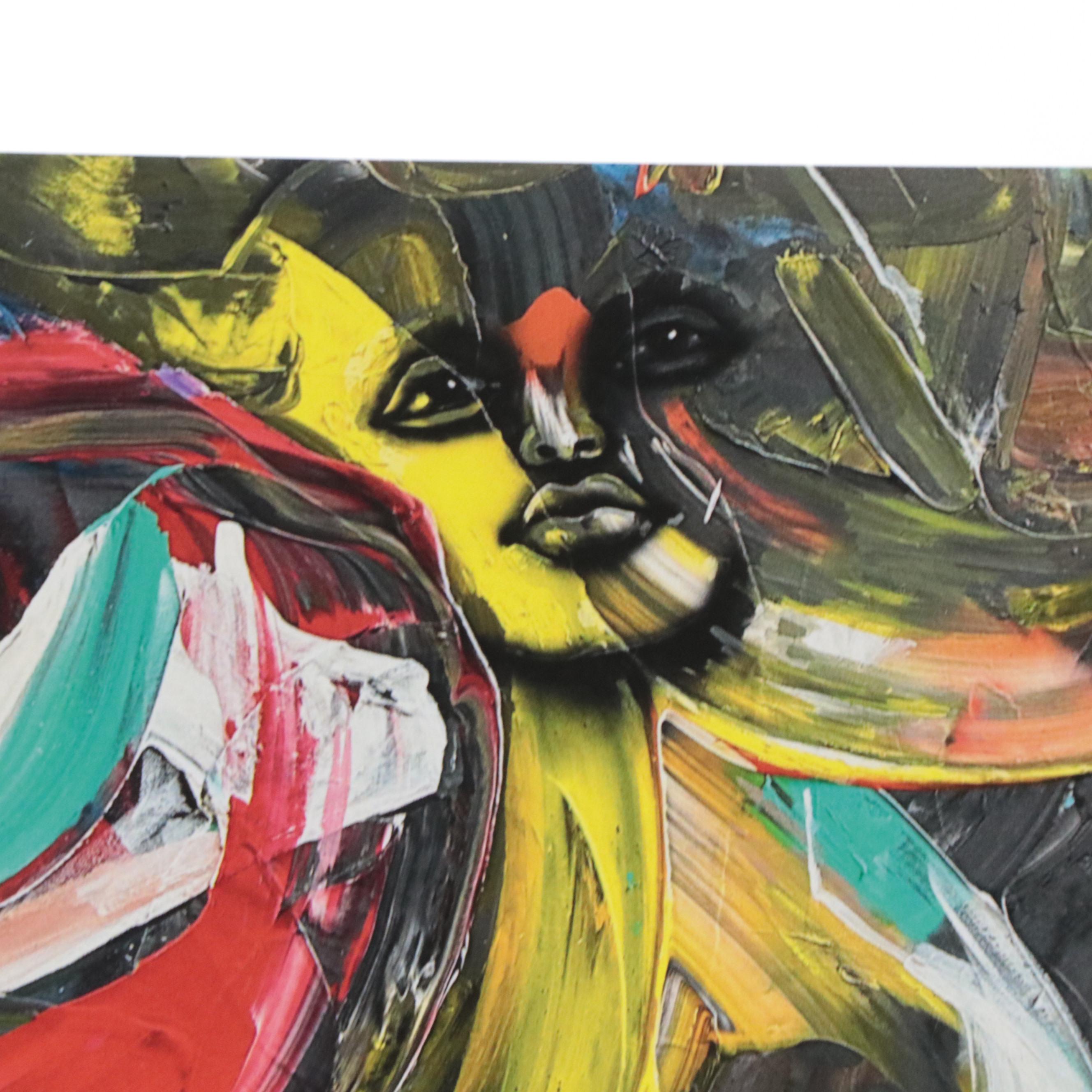 Abiola Idowu Abstract Figurative Offset Lithograph "Prayer," 2023