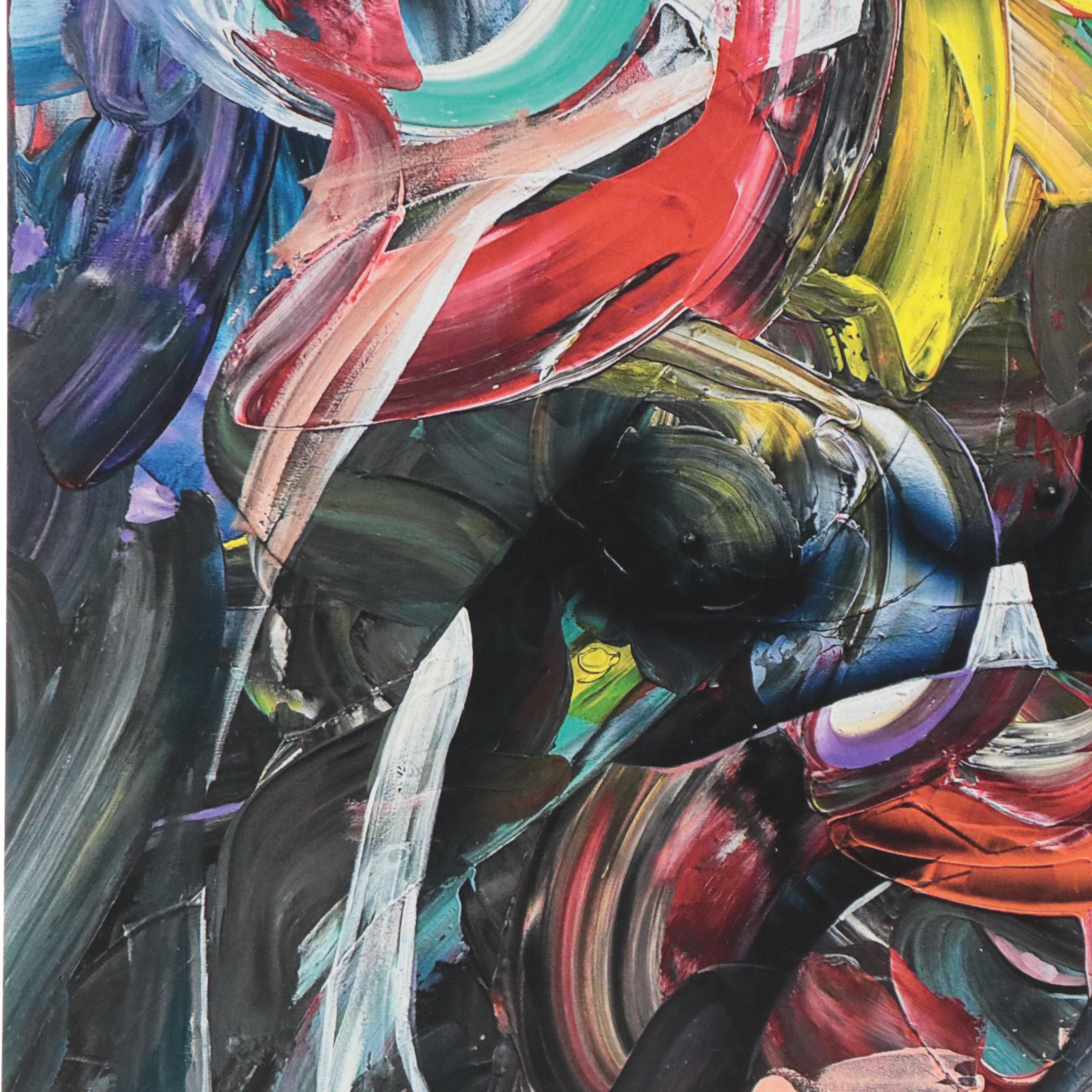 Abiola Idowu Abstract Figurative Offset Lithograph "Prayer," 2023