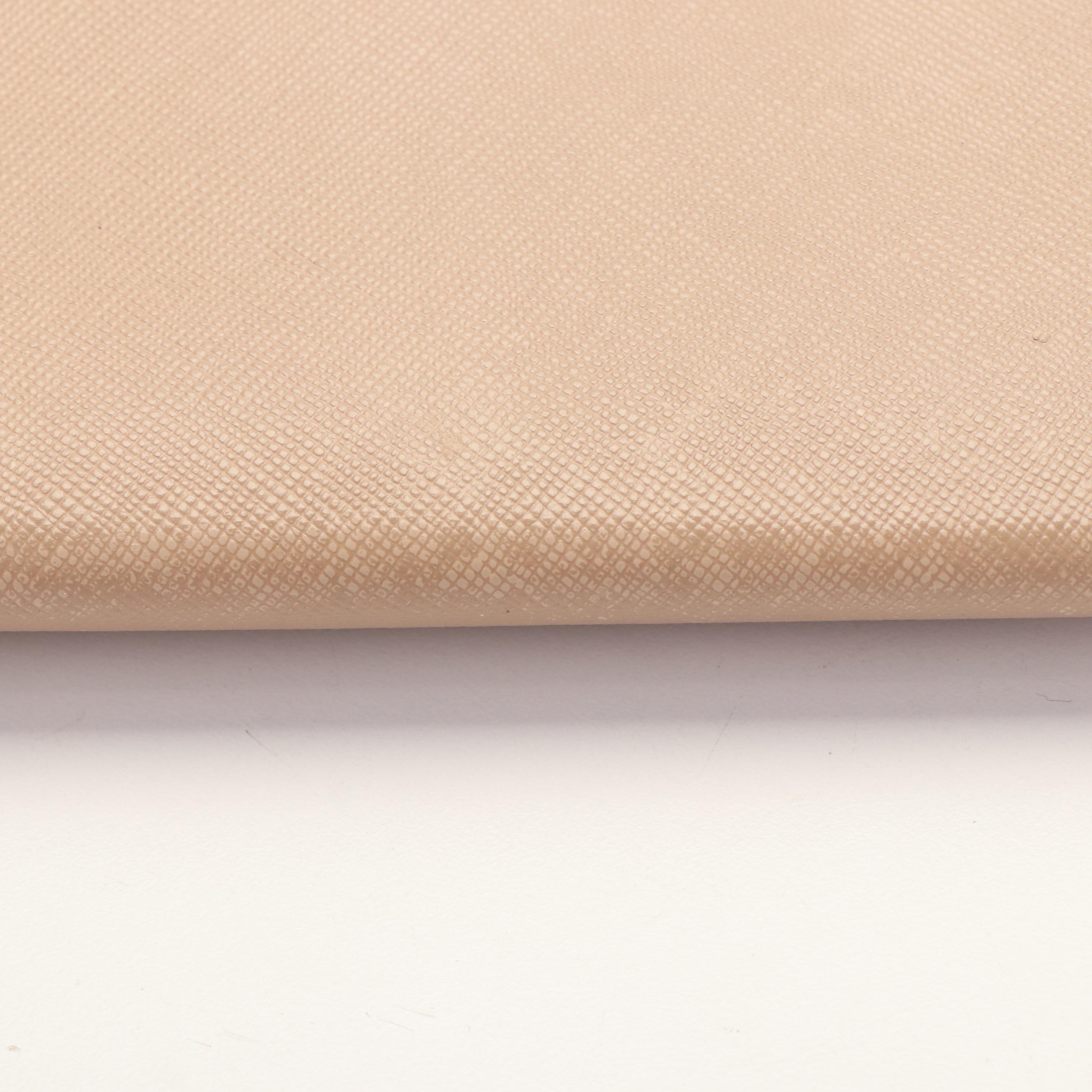 Prada Continental Flap Wallet in Beige Saffiano Leather