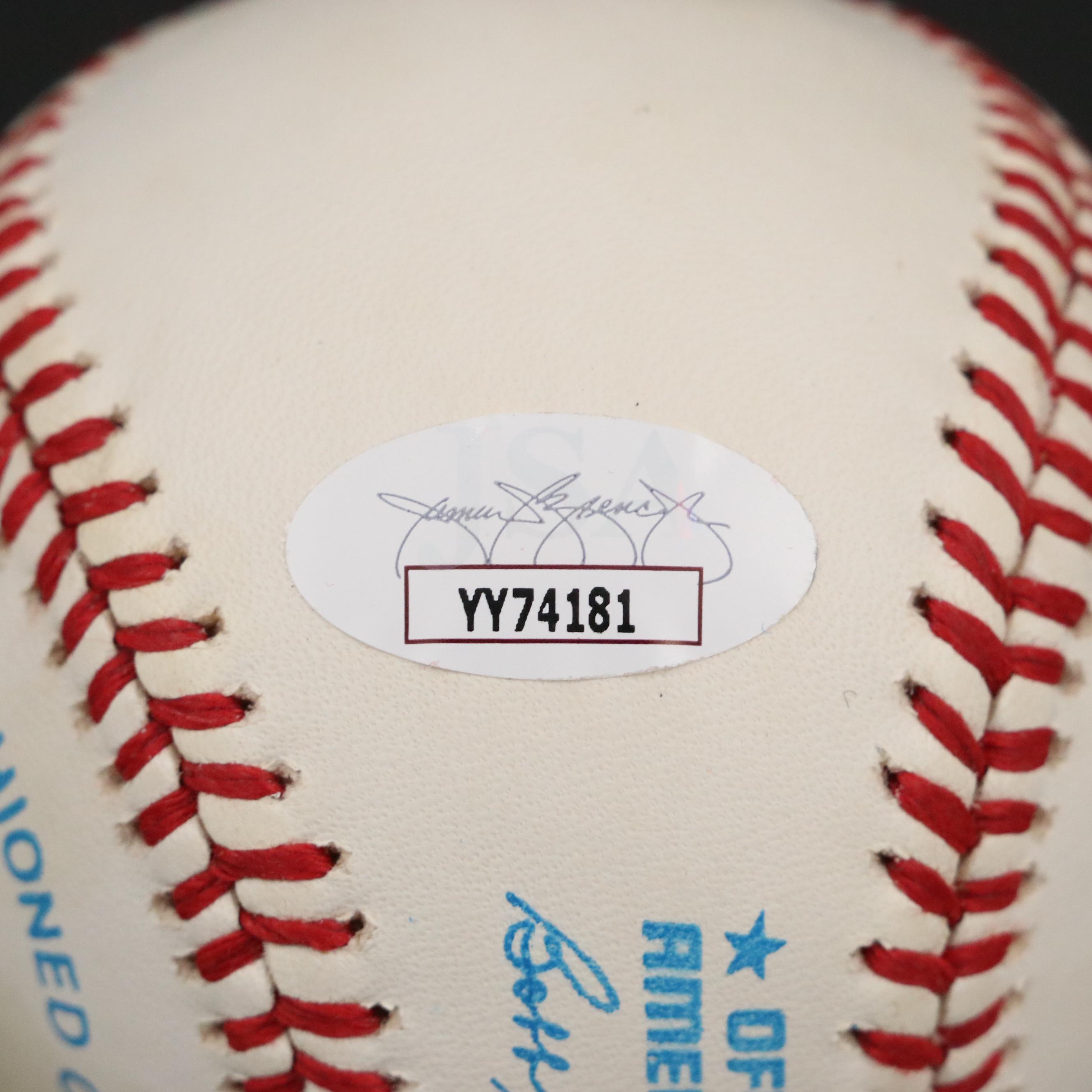 Mickey Mantle and Joe DiMaggio Signed Rawlings Official Baseballs with Display