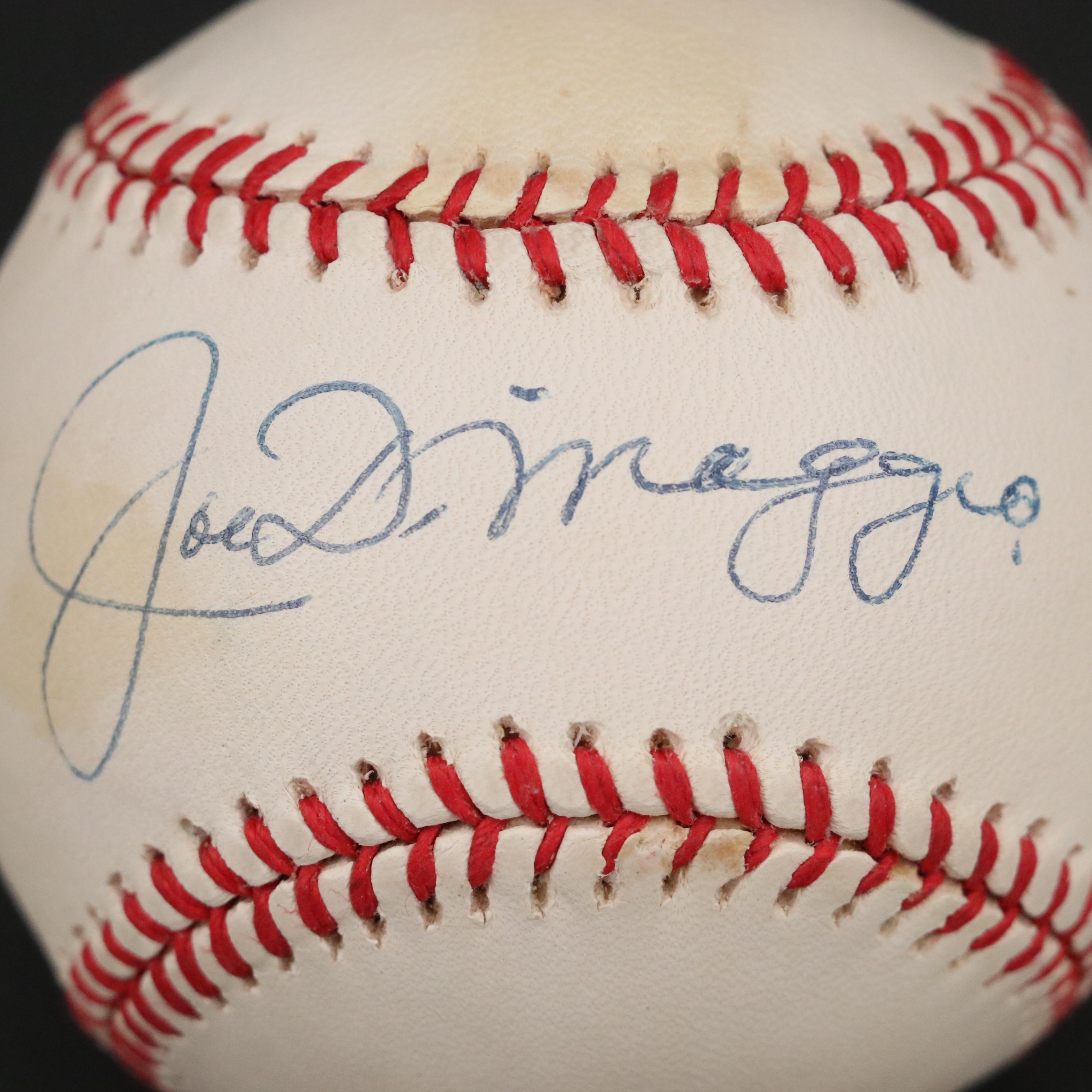 Mickey Mantle and Joe DiMaggio Signed Rawlings Official Baseballs with Display