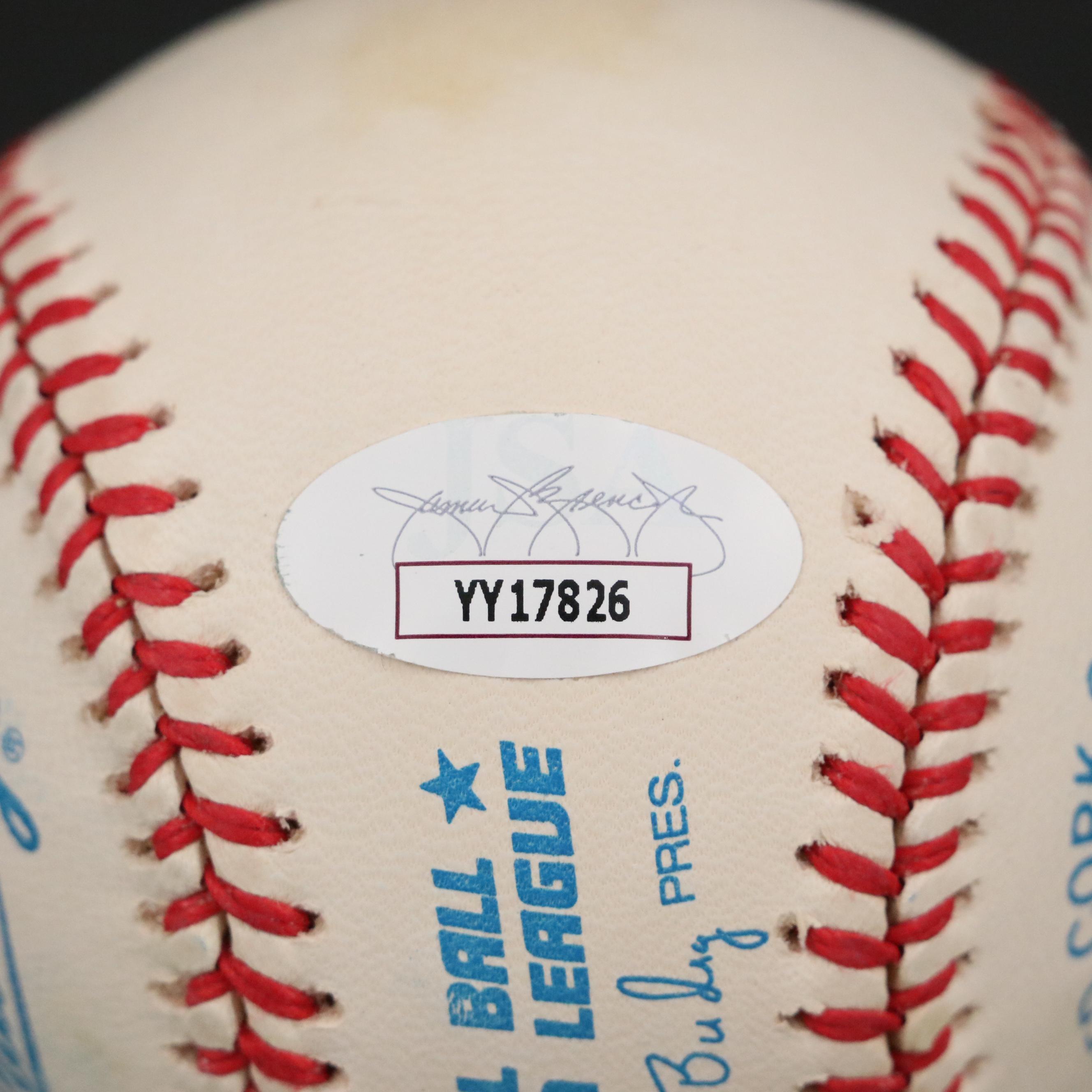 Mickey Mantle and Joe DiMaggio Signed Rawlings Official Baseballs with Display