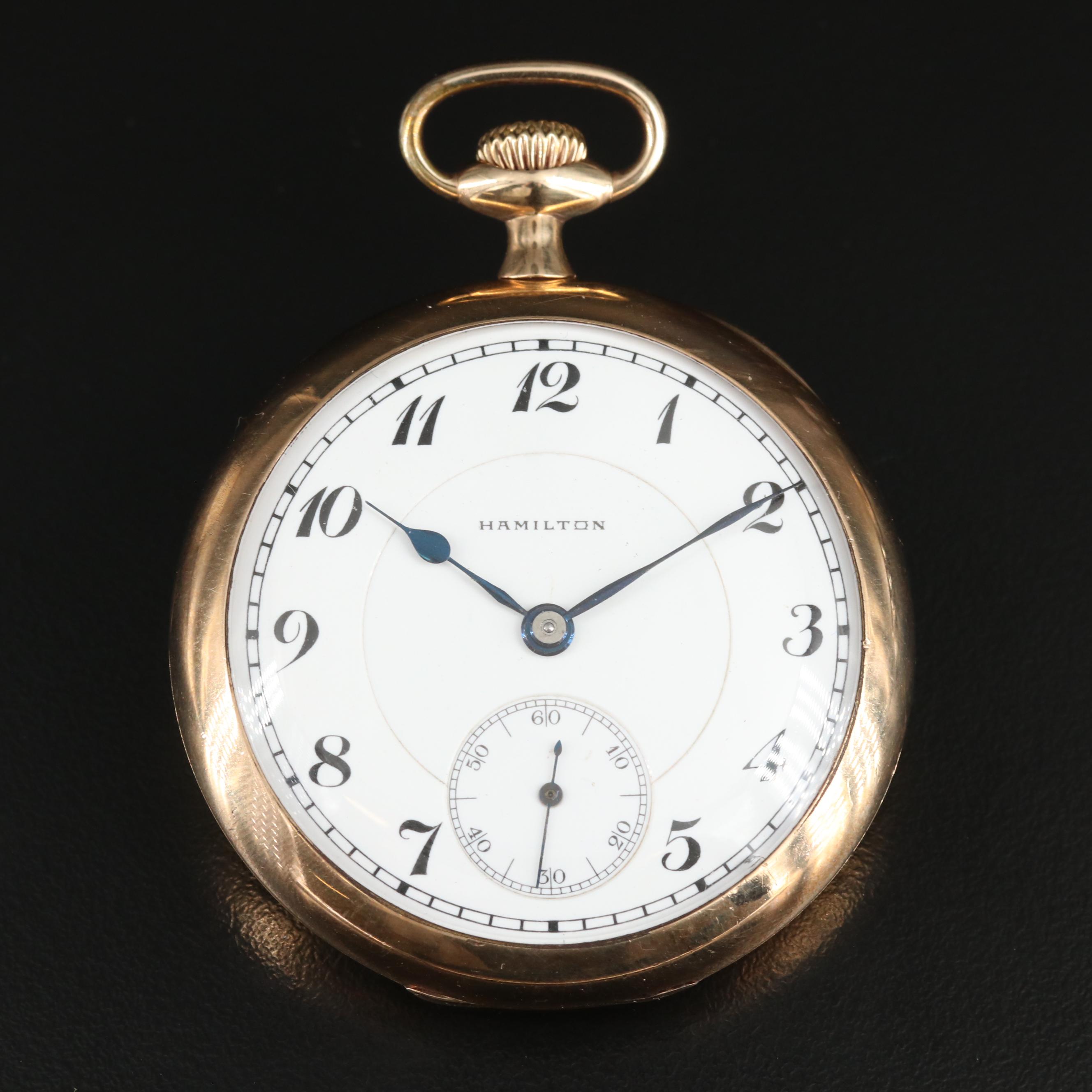 1919 Hamilton Swing Out Front Gold-Filled Pocket Watch
