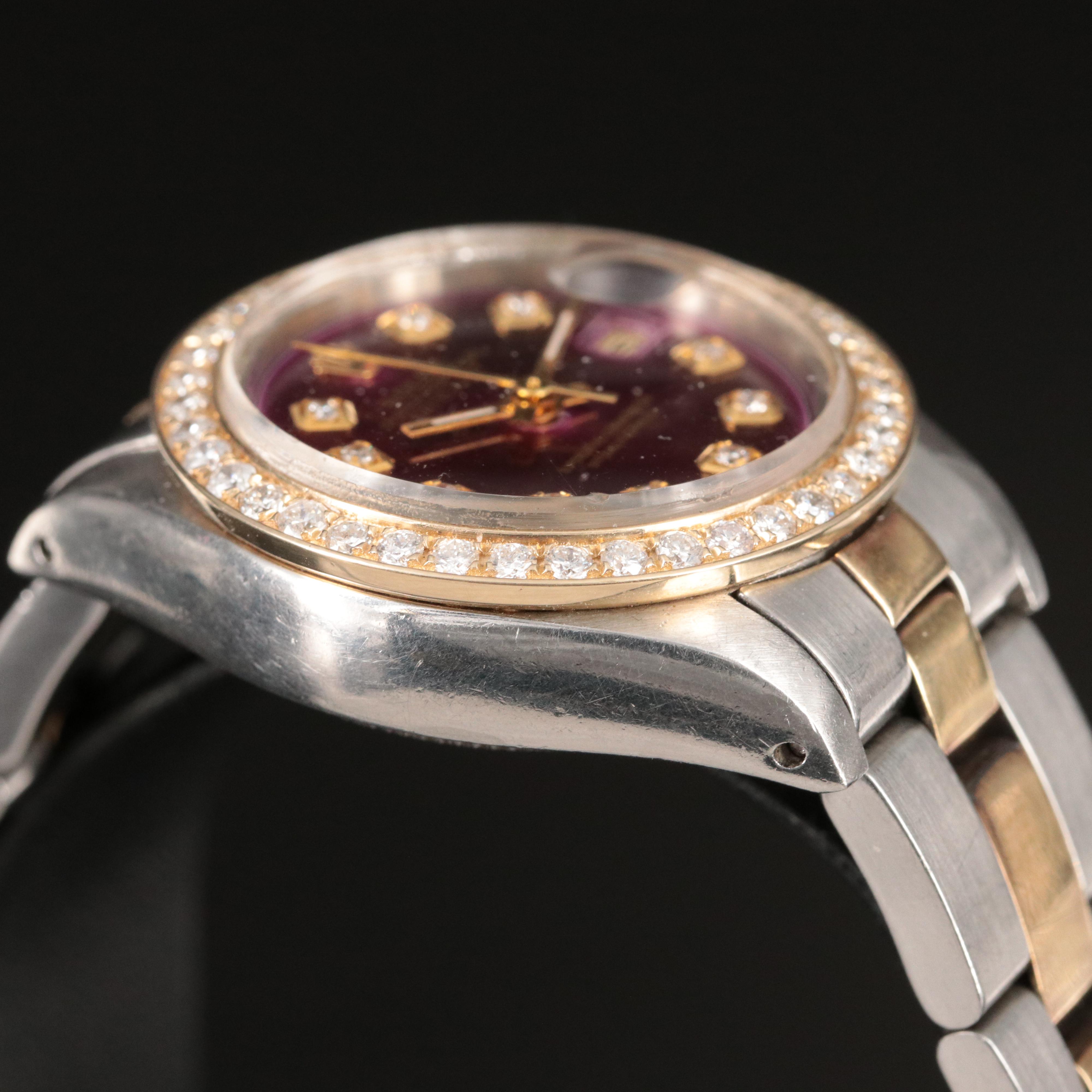 1981 Rolex Datejust Custom Diamond Dial and Bezel 26MM Gold and Steel Watch