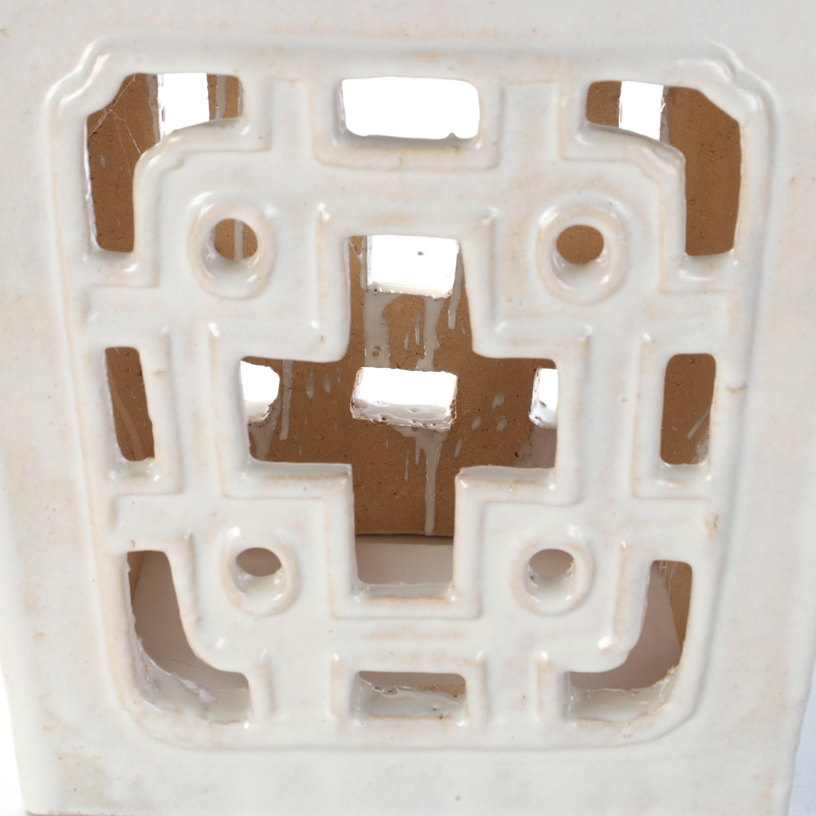 White Glazed Ceramic Outdoor Garden Stool