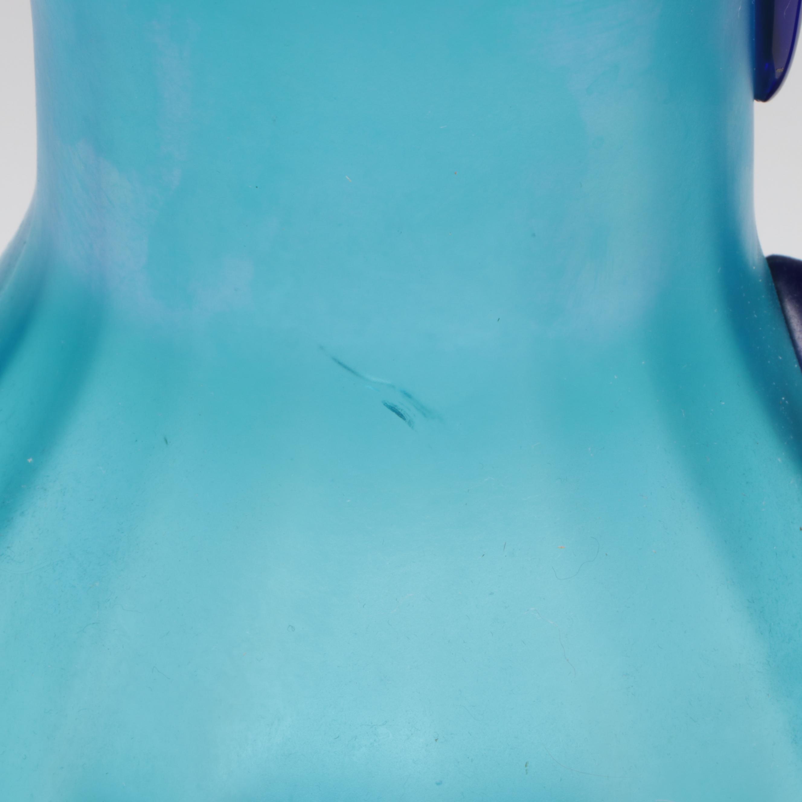 Fenton "Celeste" Cobalt Handled Blue Pitcher, Blue Bowl, Graphite Drawing, More