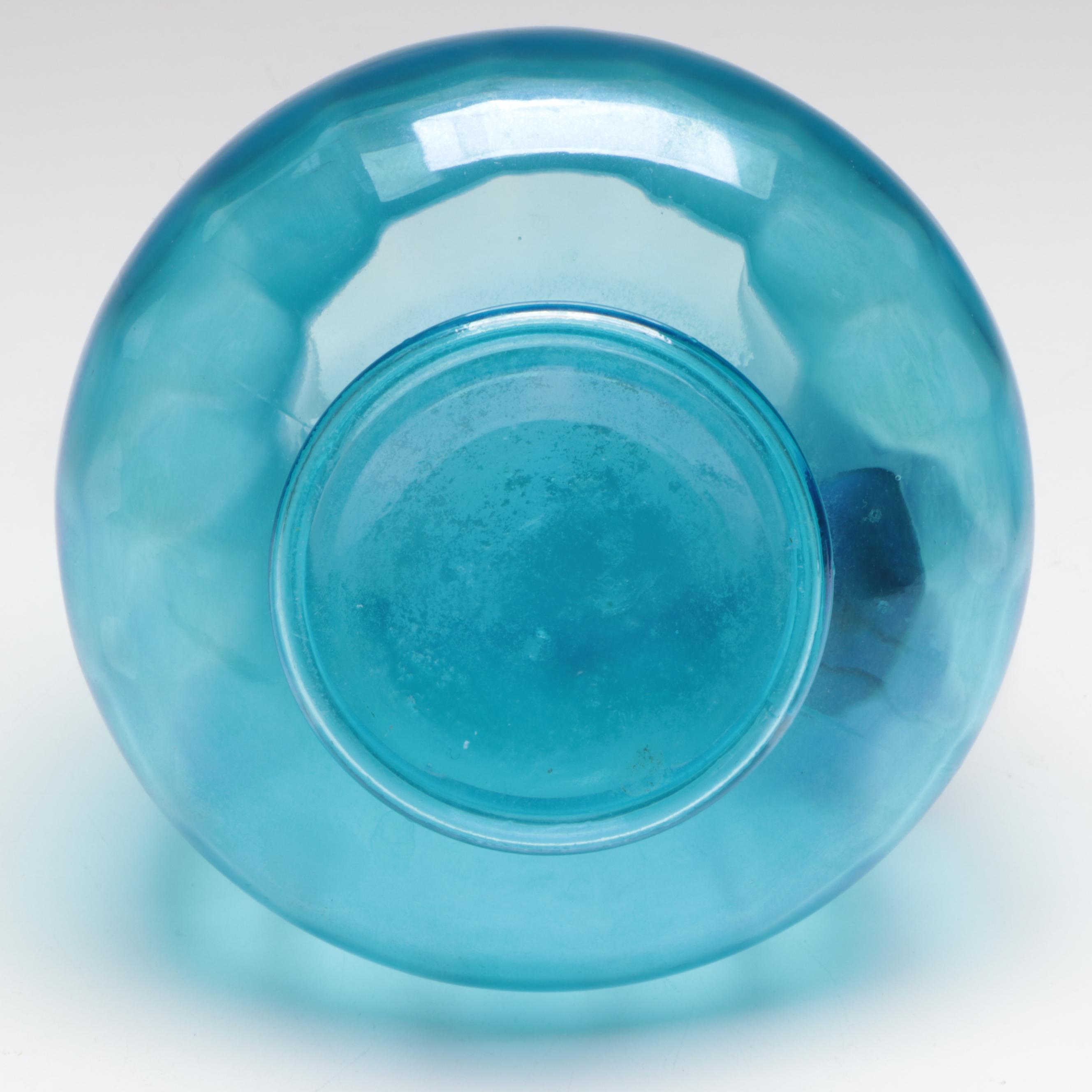 Fenton "Celeste" Cobalt Handled Blue Pitcher, Blue Bowl, Graphite Drawing, More