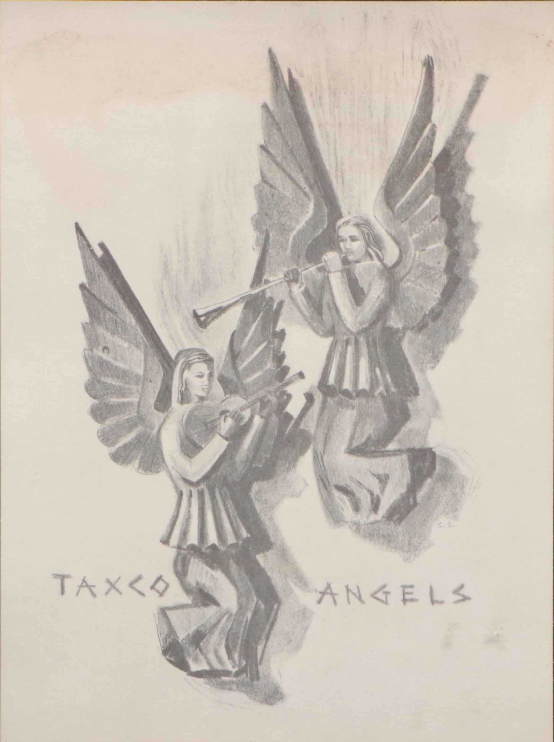 Fenton "Celeste" Cobalt Handled Blue Pitcher, Blue Bowl, Graphite Drawing, More