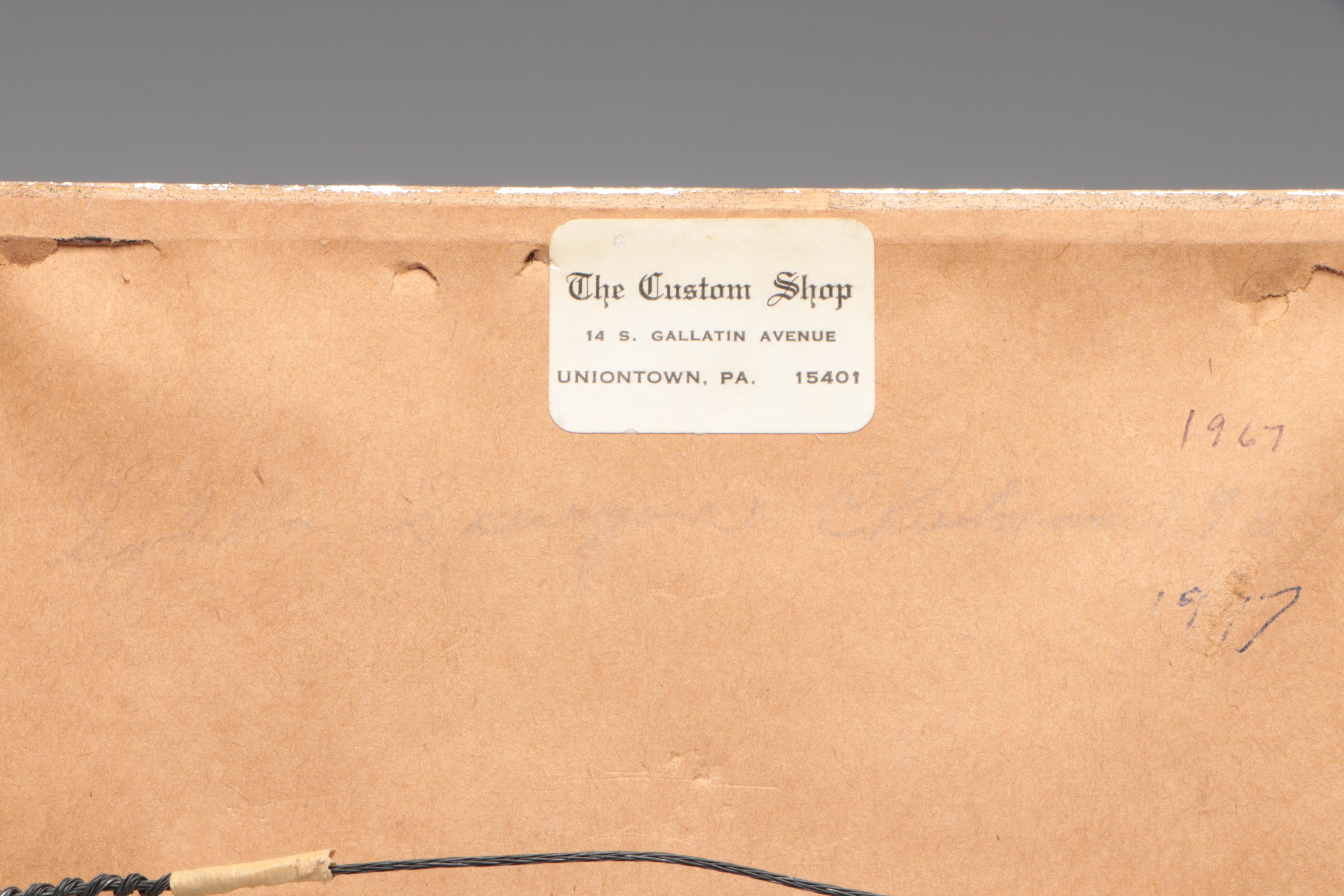 Fenton "Celeste" Cobalt Handled Blue Pitcher, Blue Bowl, Graphite Drawing, More