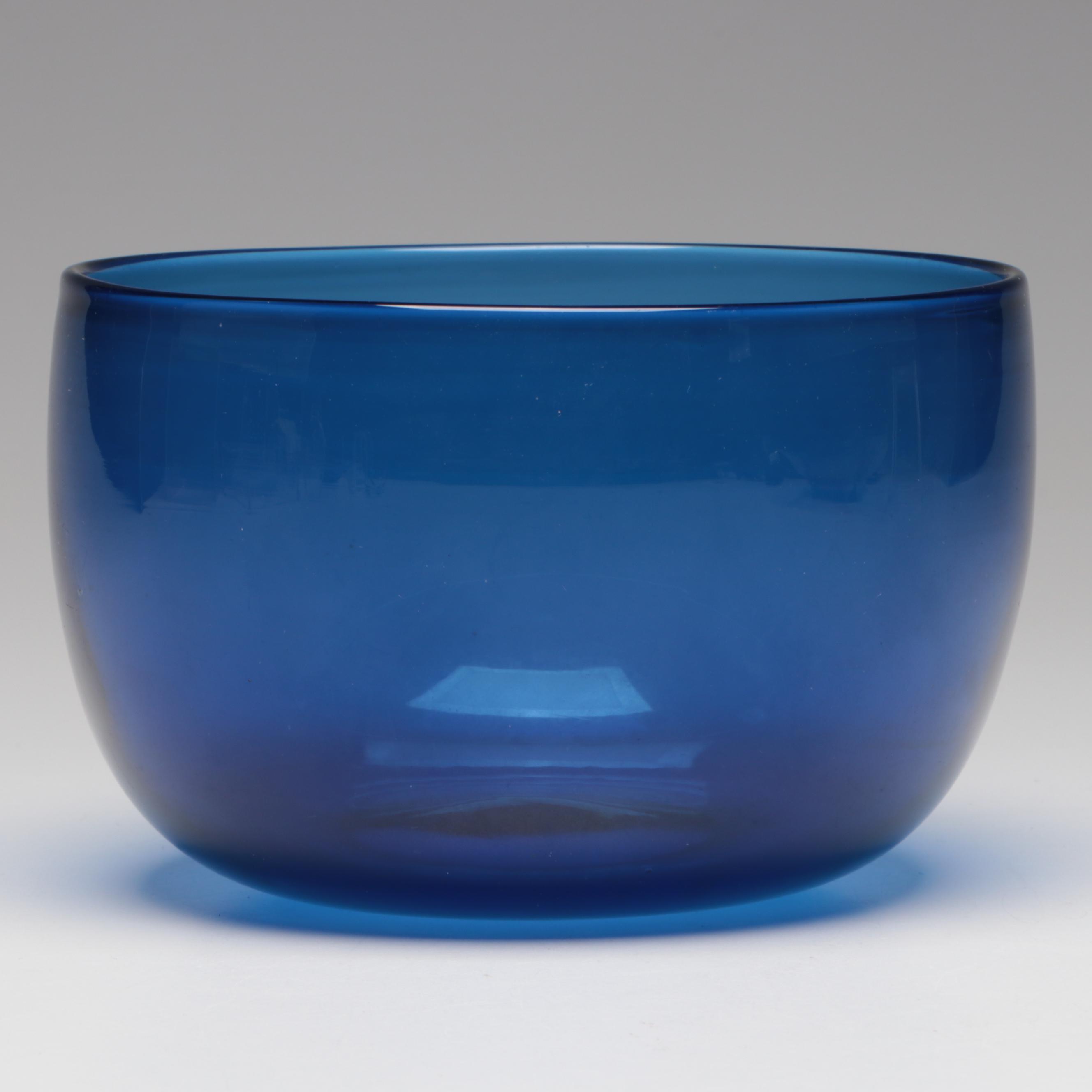 Fenton "Celeste" Cobalt Handled Blue Pitcher, Blue Bowl, Graphite Drawing, More