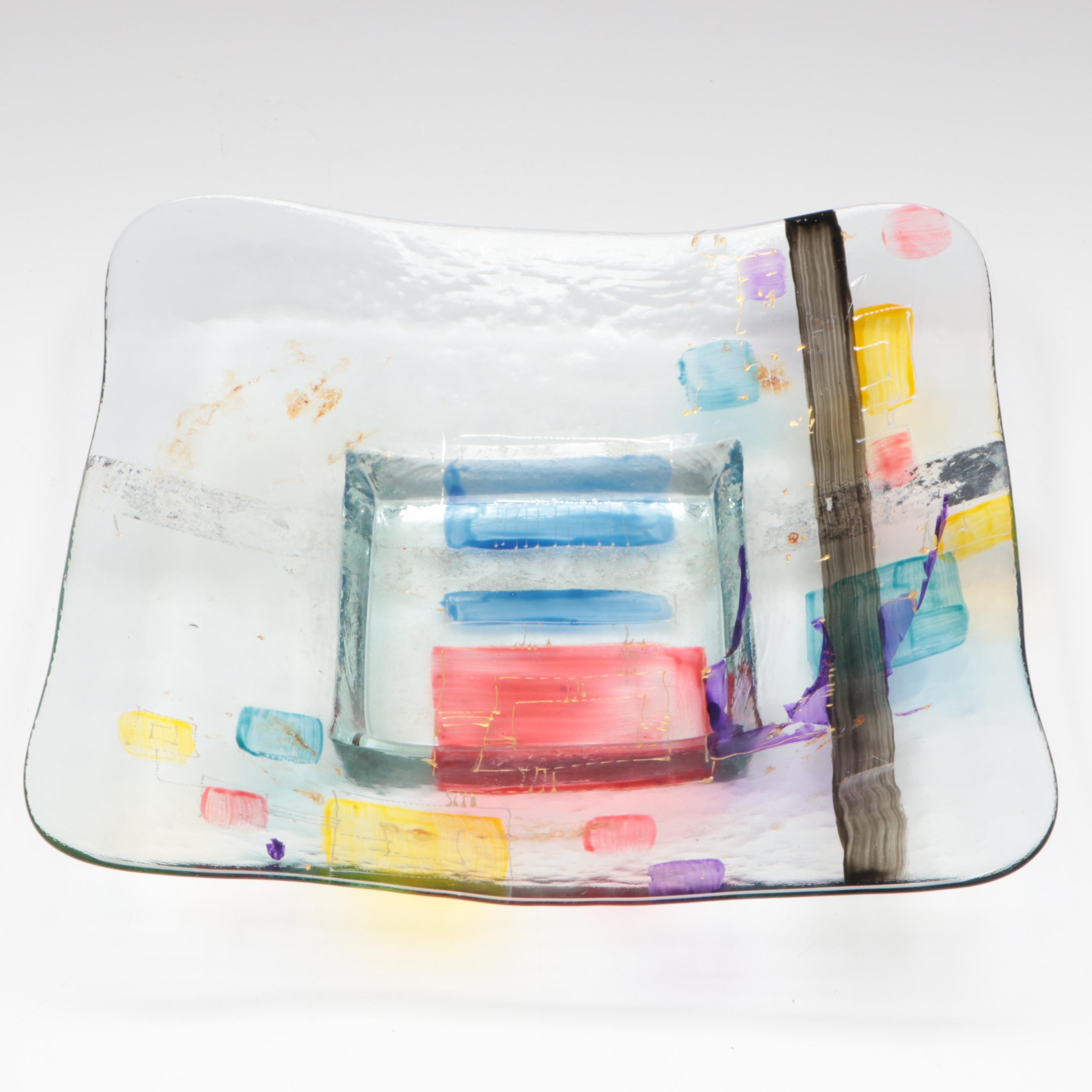 Fenton "Celeste" Cobalt Handled Blue Pitcher, Blue Bowl, Graphite Drawing, More