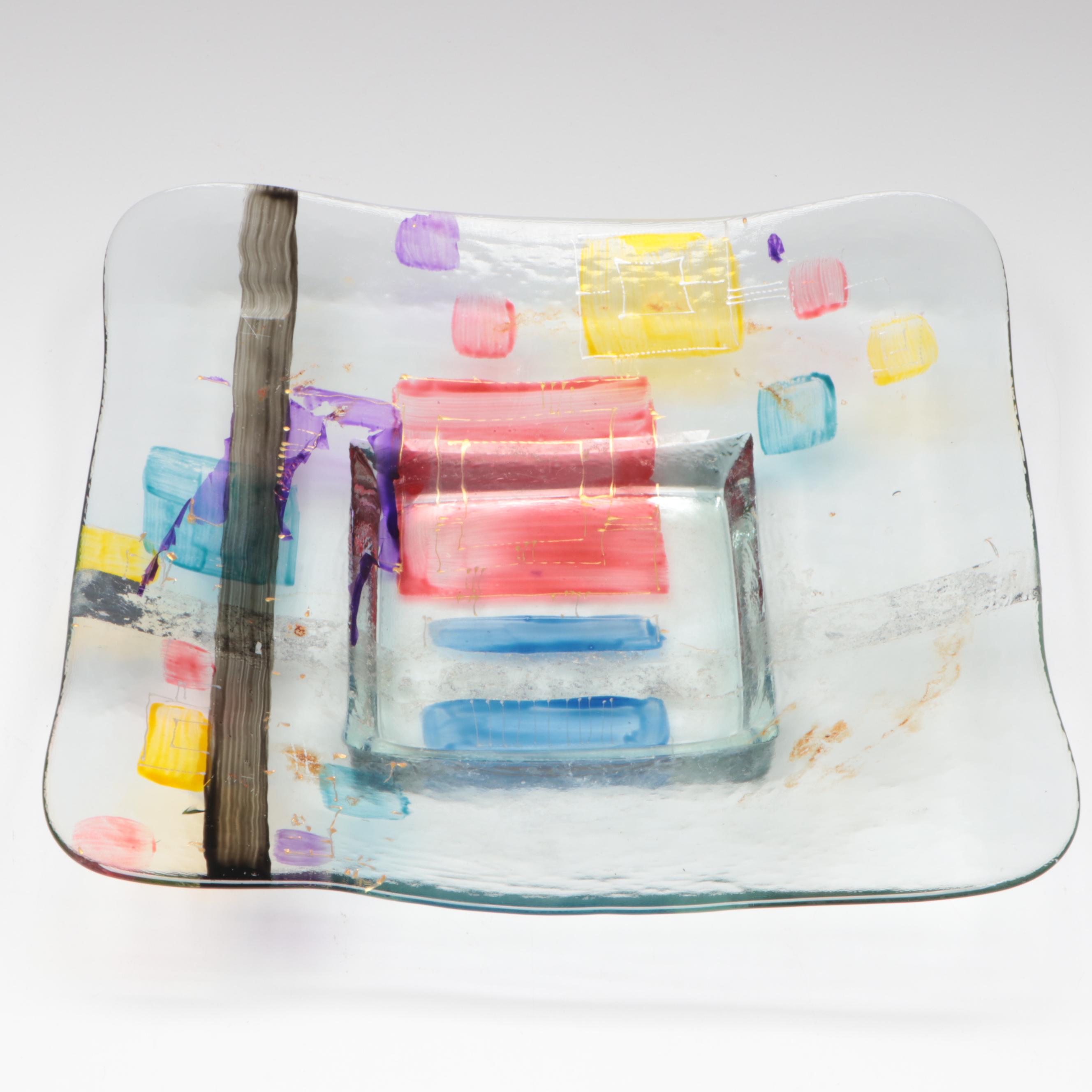 Fenton "Celeste" Cobalt Handled Blue Pitcher, Blue Bowl, Graphite Drawing, More