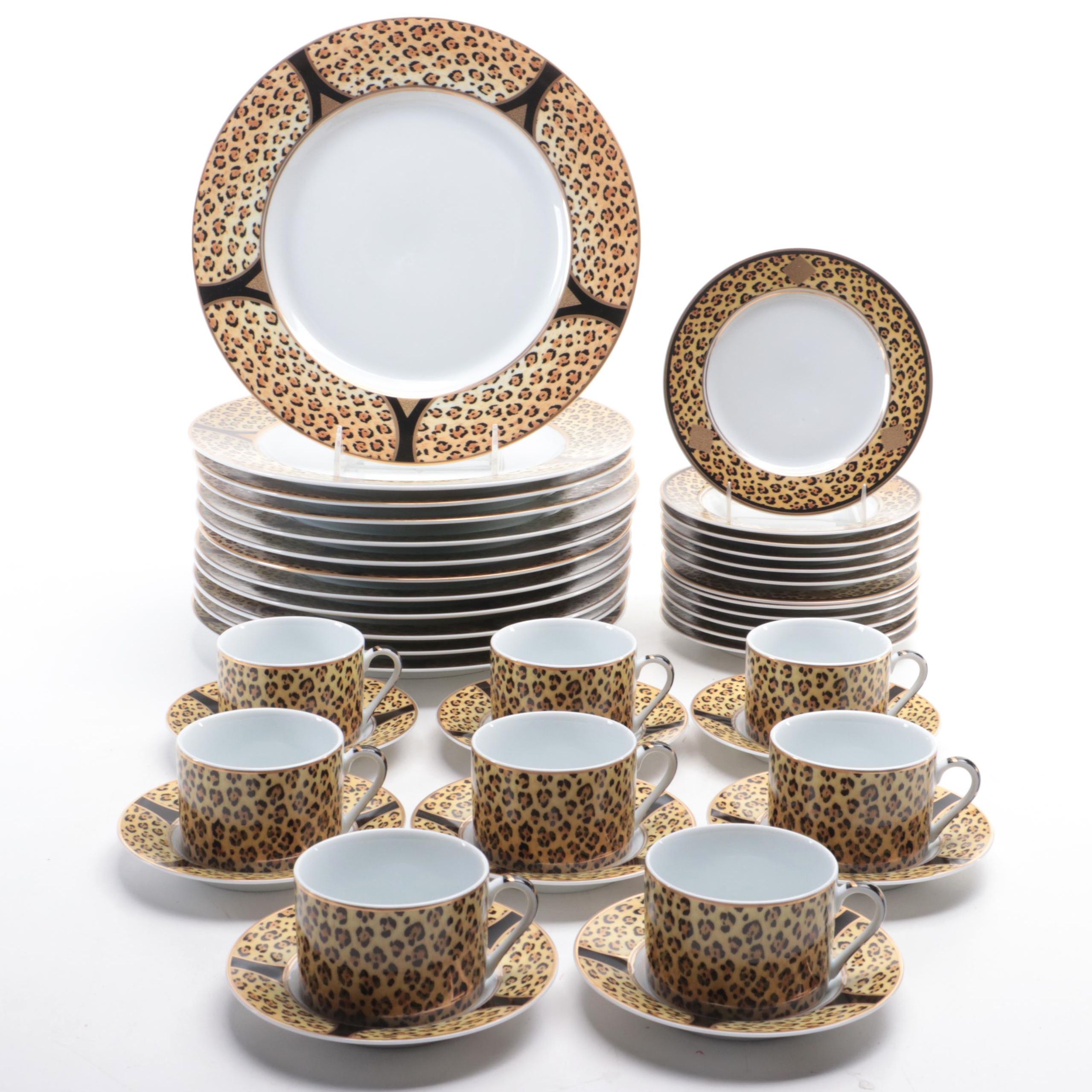 Lynn Chase Designs Porcelain "Amazonian Jaguar" Dinnerware