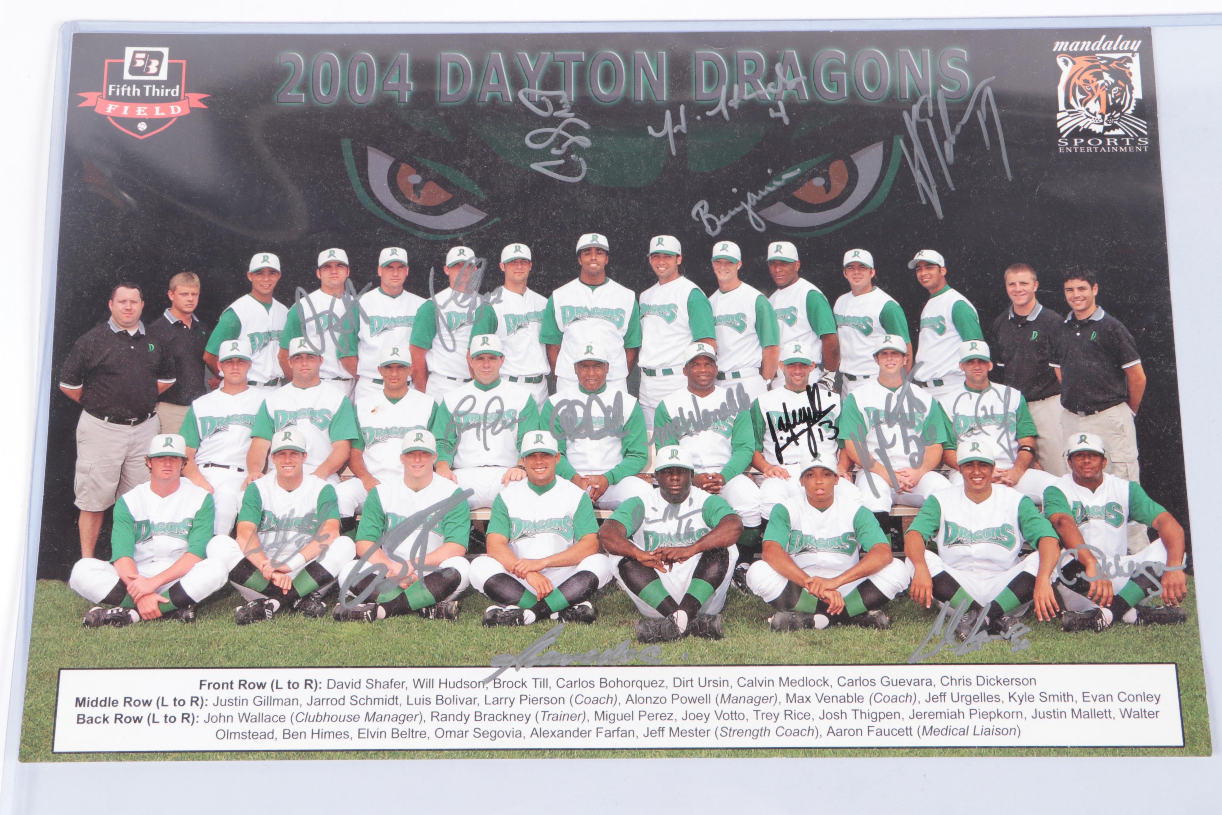 Joey Votto Signed Dayton Dragons Print with Nolan Ryan Plate and More