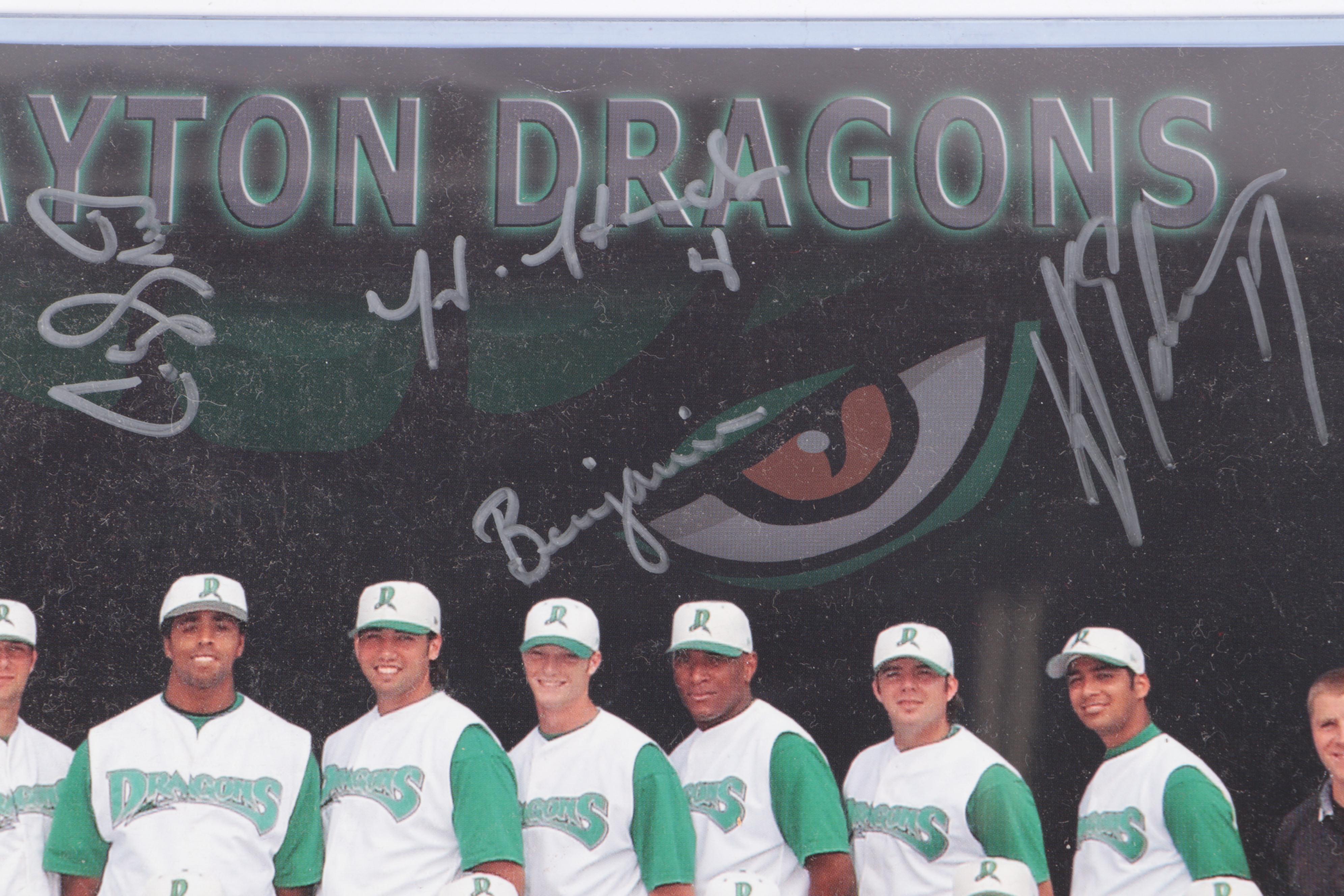 Joey Votto Signed Dayton Dragons Print with Nolan Ryan Plate and More