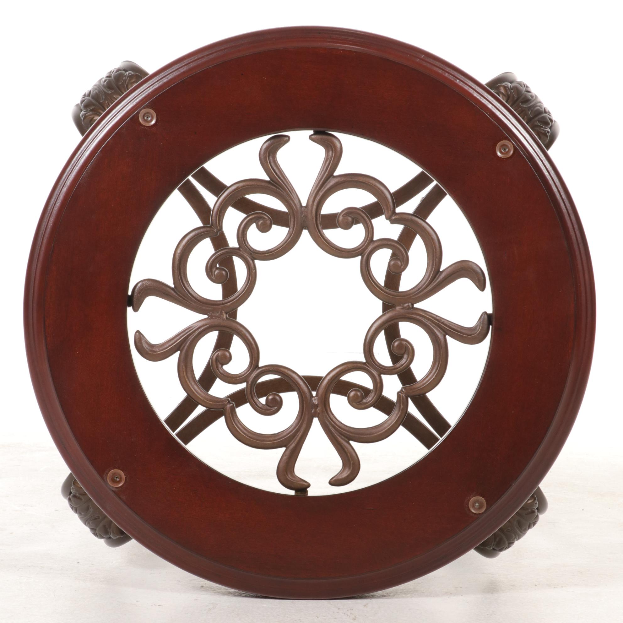 Ashley Furniture Metal and Cherry-Stained Counter Height Pub Table and Chair Set