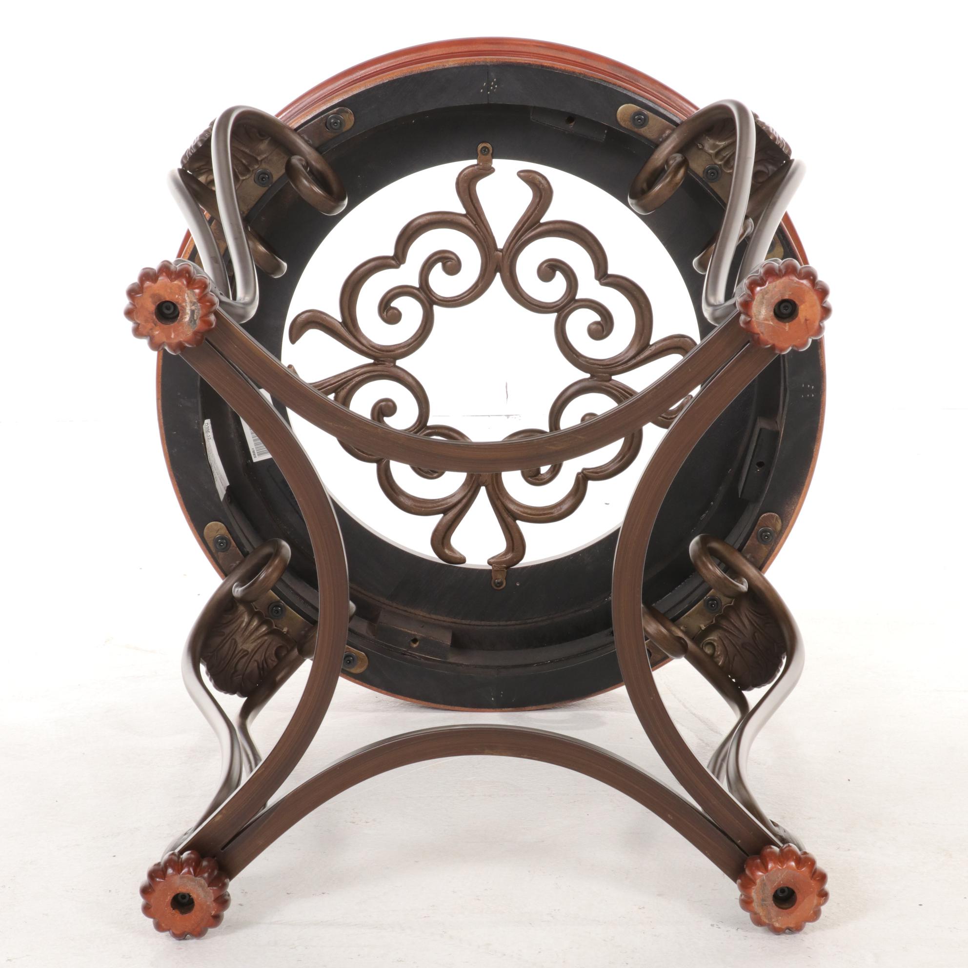 Ashley Furniture Metal and Cherry-Stained Counter Height Pub Table and Chair Set