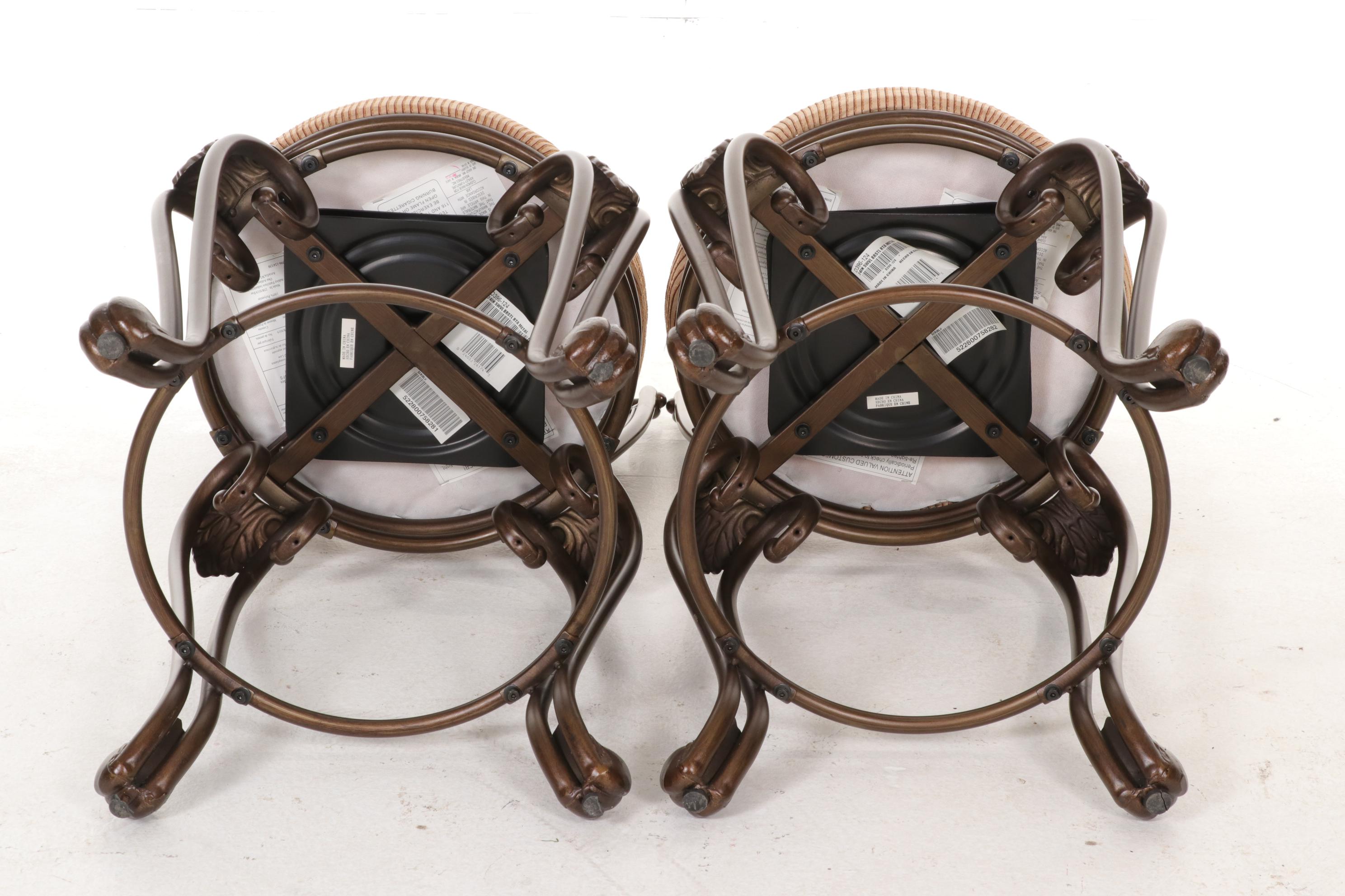 Ashley Furniture Metal and Cherry-Stained Counter Height Pub Table and Chair Set