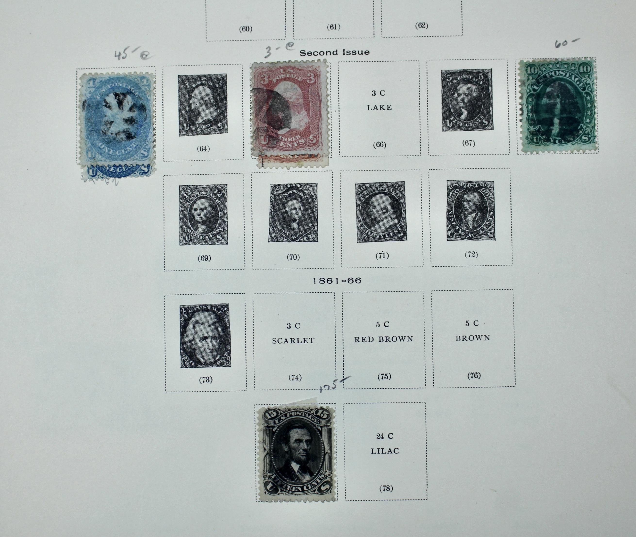 Early U.S. Postage Stamp Collection, 1851 to 1893